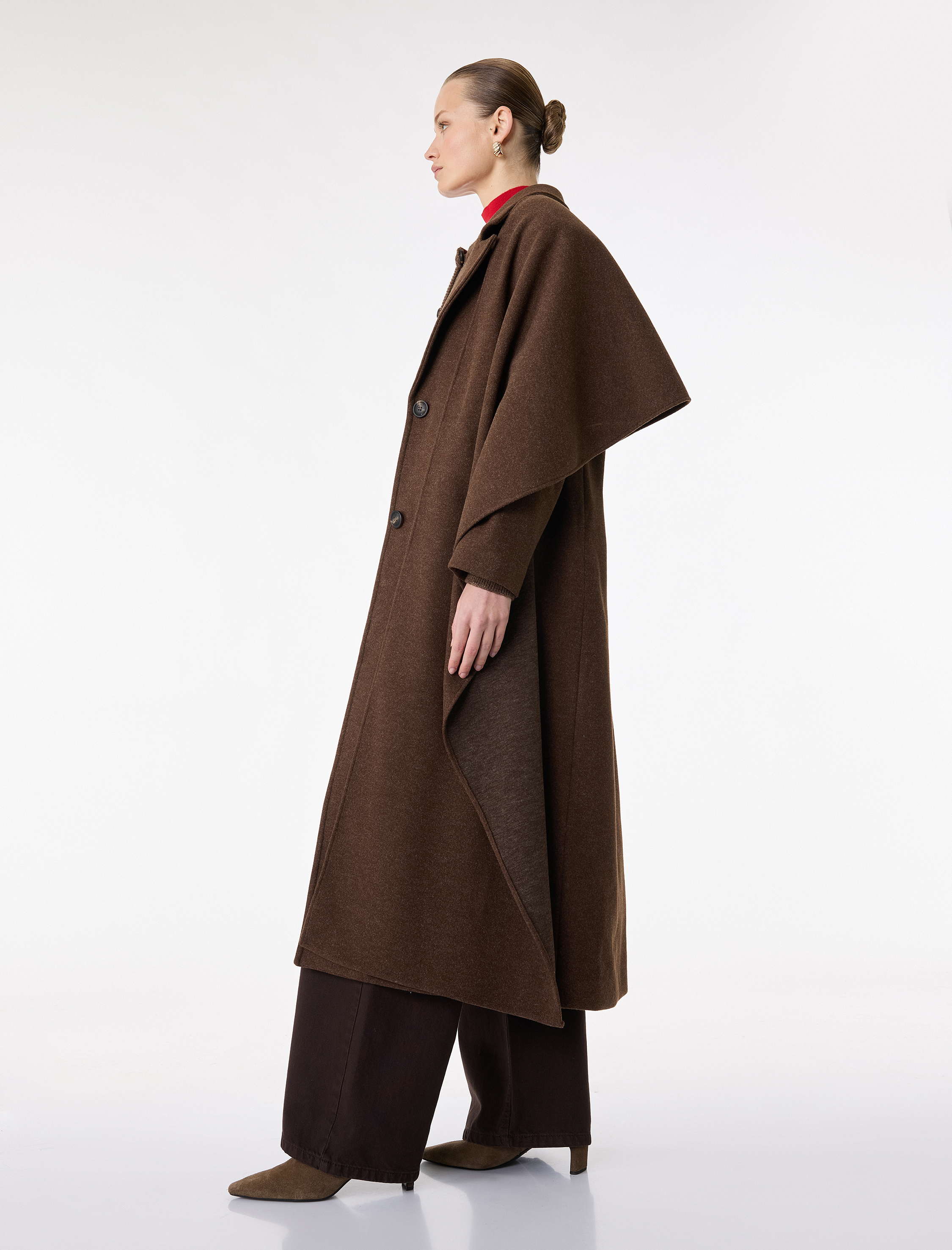   Koton X Şahika Ercümen - Atkılı Kaban Kaşe Uzun Düğmeli Cepli