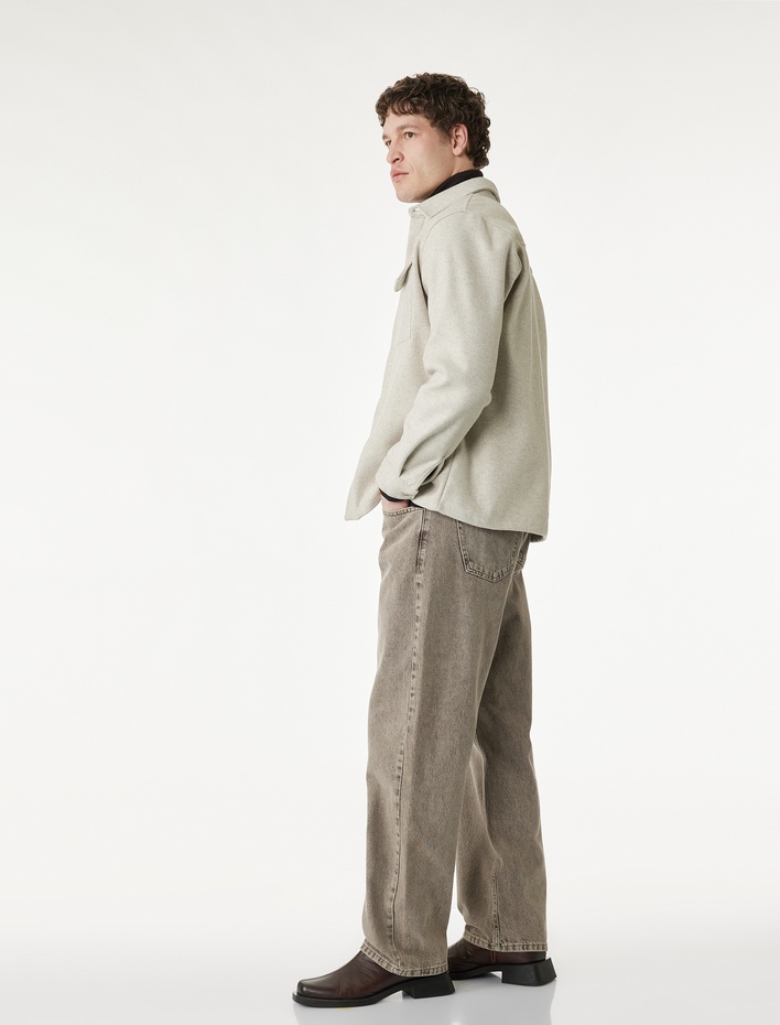  Pamuklu Bol Normal Bel Baggy Jean Pantolon