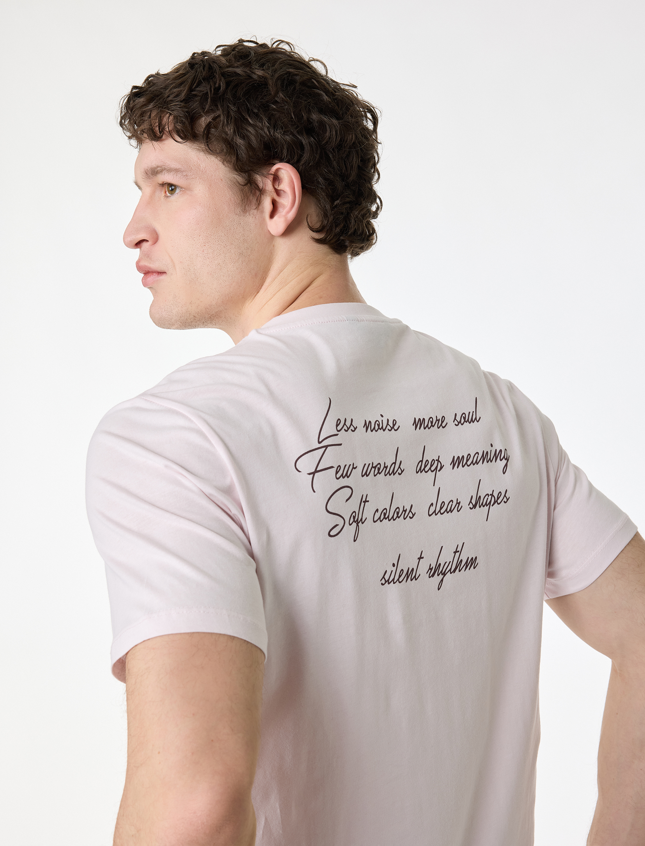   Regular Fit Kısa Kollu Bisiklet Yaka Pamuklu Sırtı Baskılı Tişört