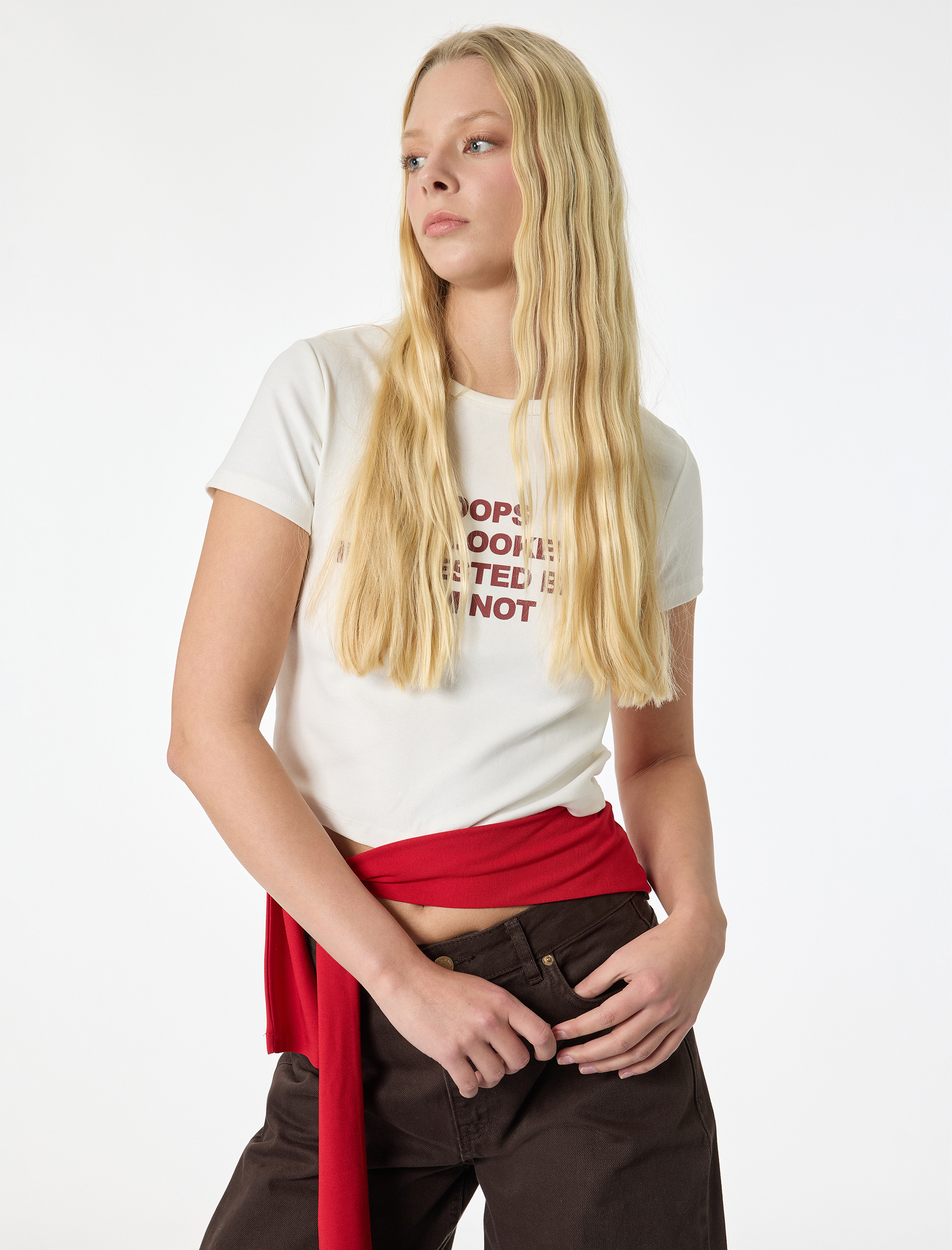   Slim Fit Kısa Kollu Bisiklet Yaka Baskılı Tişört