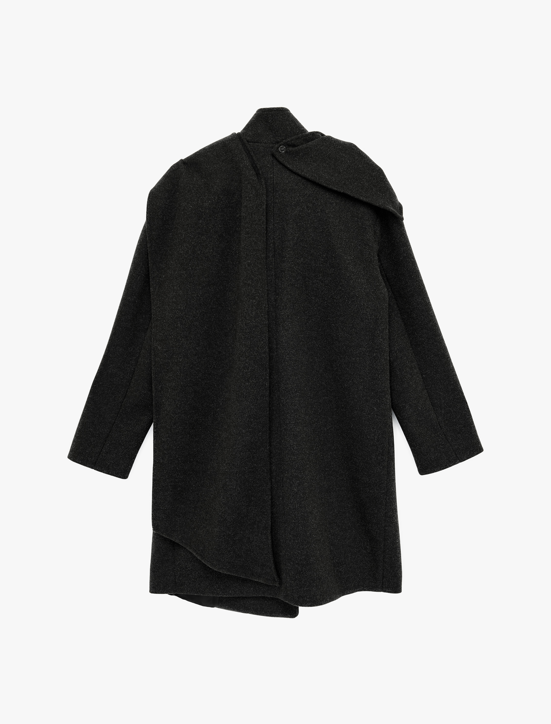   Düğmeli Cepli Uzun Kollu Şal Yaka Kruvaze Kaşe Kaban