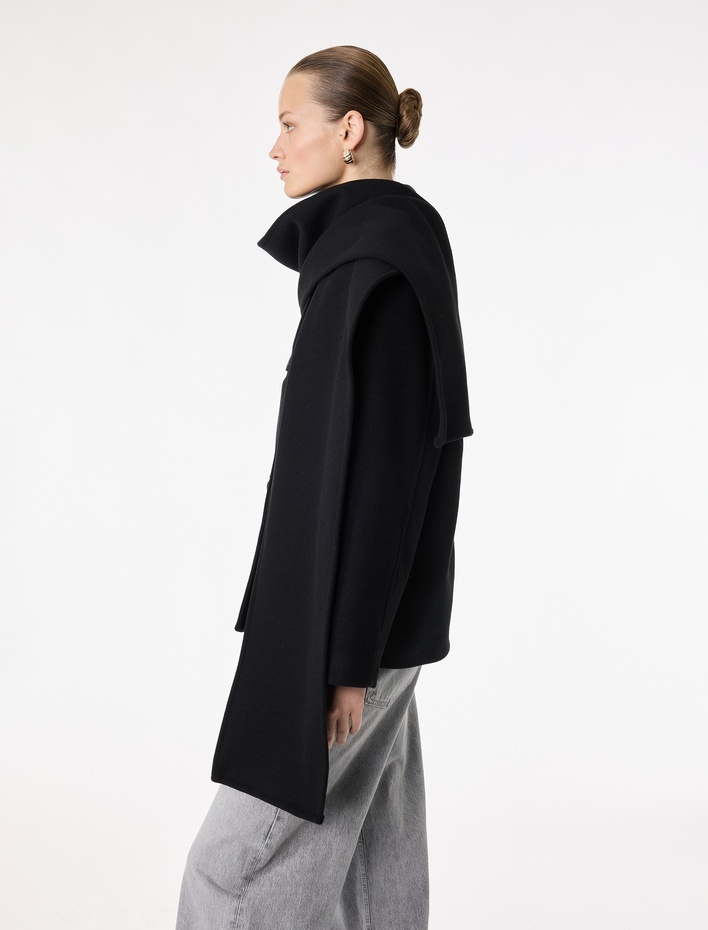  Düğmeli Cepli Uzun Kollu Atkılı Kısa Kaşe Kaban