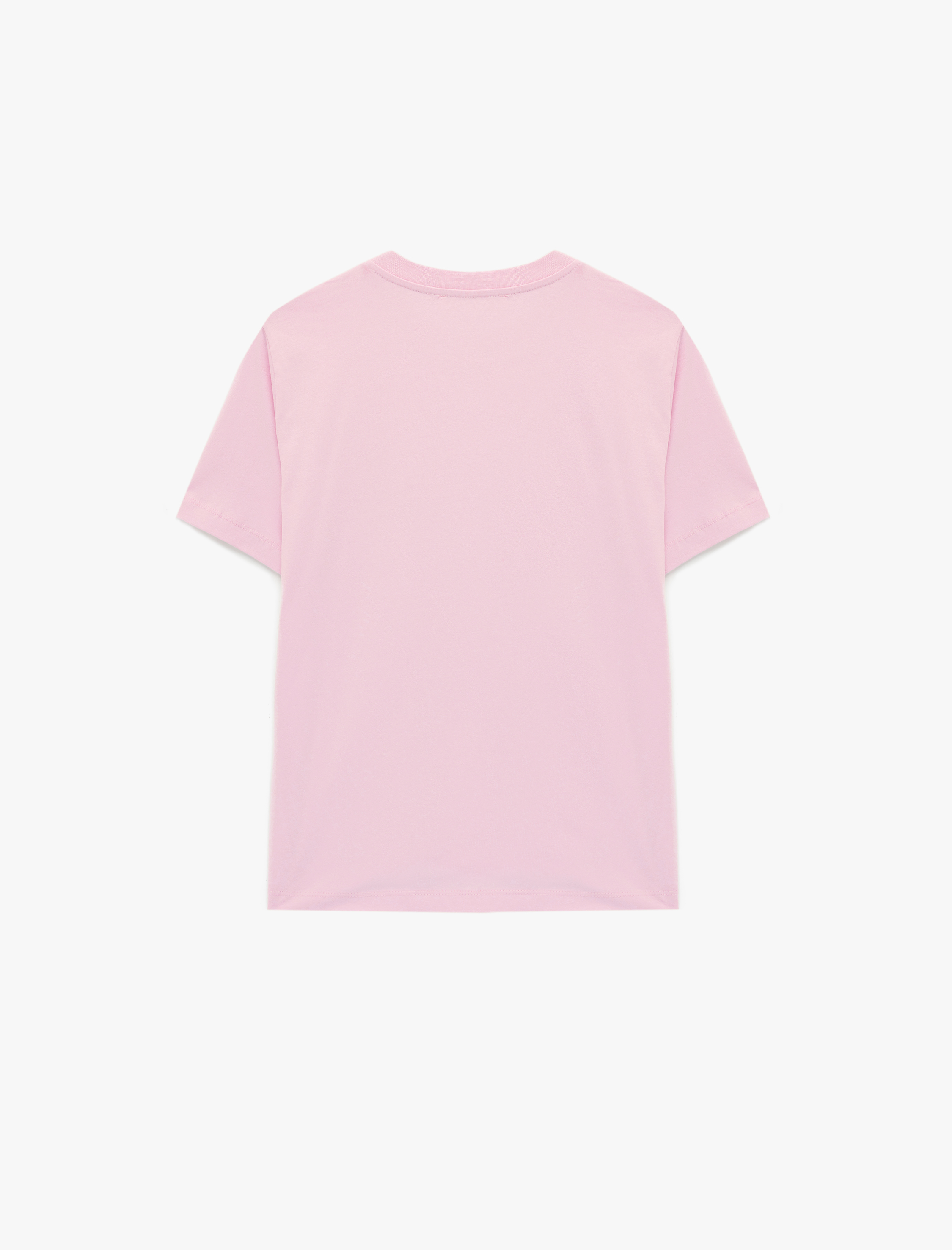   Pamuklu Kısa Kollu Bisiklet Yaka Köpek Baskı Detaylı Tişört