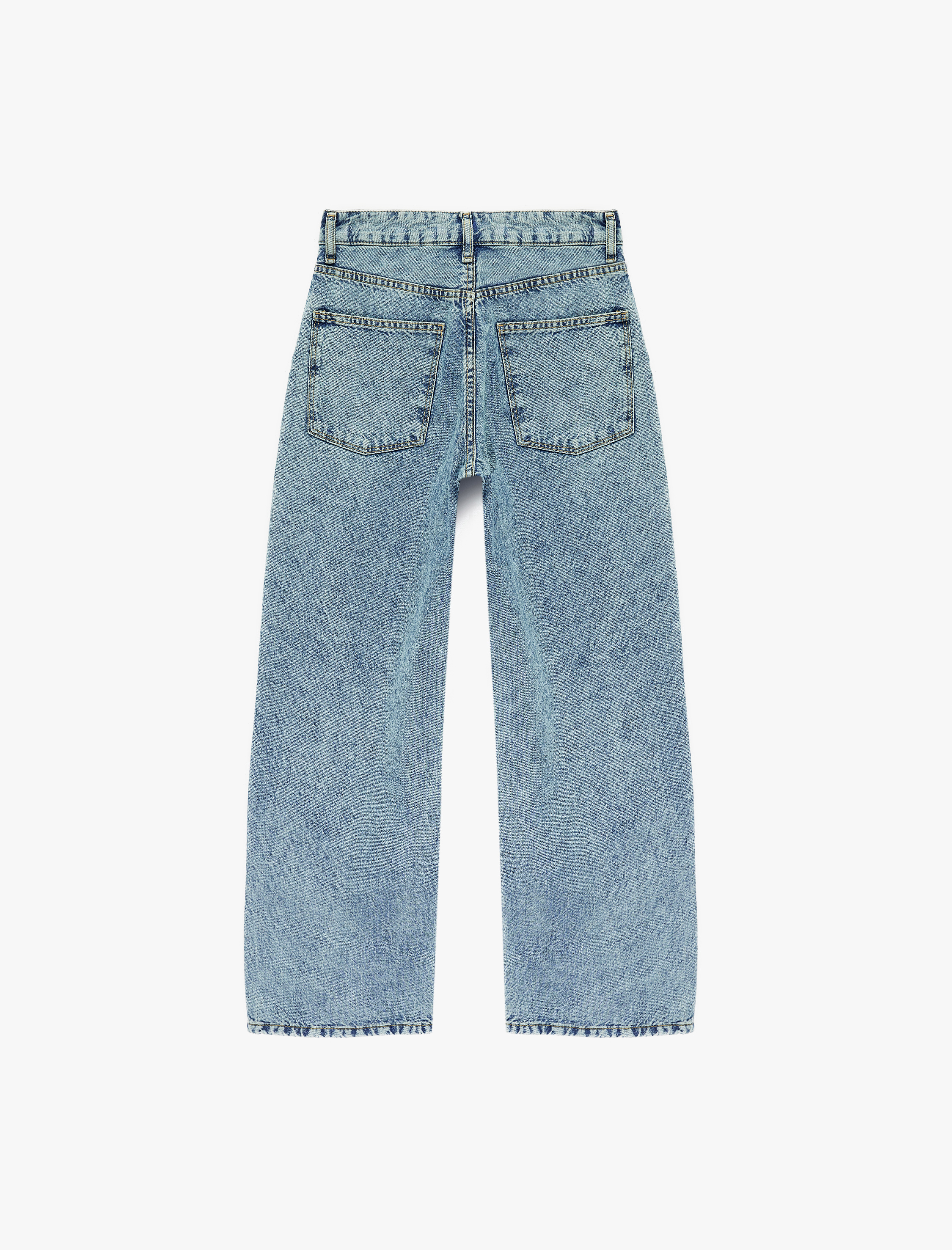  Normal Bel Düz Paça Pamuklu Rahat Kalıp Baggy Jean Pantolon - Baggy Jeans