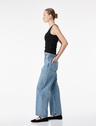Normal Bel Düz Paça Pamuklu Rahat Kalıp Baggy Jean Pantolon - Baggy Jeans