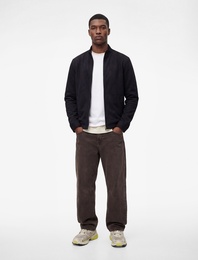 Uzun Kollu Dik Yaka Cepli Fermuarlı Slim Fit Suni Süet Bomber Ceket