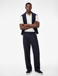 Regular Fit Waffle Dokulu Düğmeli Kısa Kollu Polo Yaka Tişört