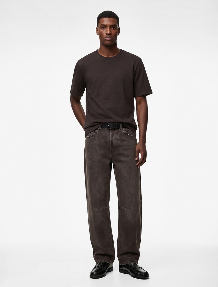  Pamuklu Regular Fit Kısa Kollu Basic Bisiklet Yaka Tişört