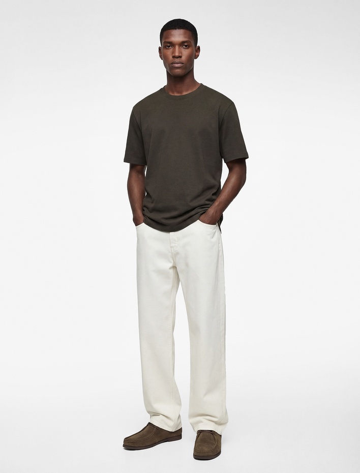  Pamuklu Regular Fit Kısa Kollu Basic Bisiklet Yaka Tişört