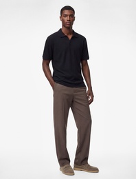 Regular Fit Kısa Kollu Dokulu Polo Yaka Tişört