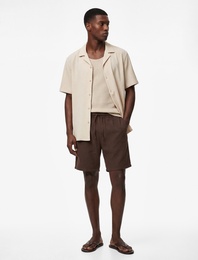 Bermuda Pamuklu Cepli Beli Bağcıklı Müslin Şort