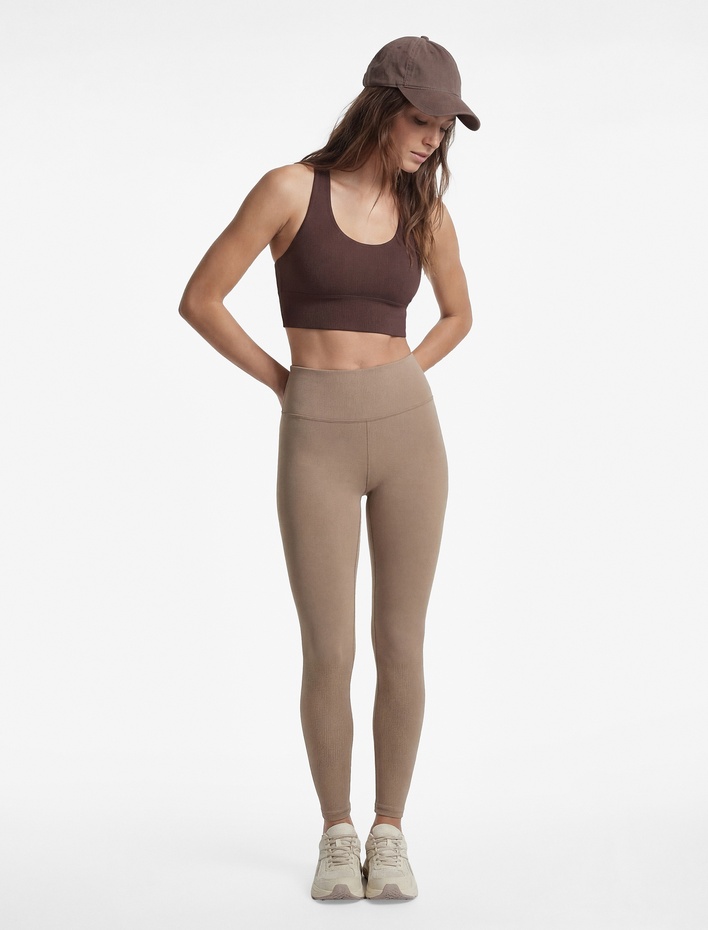  Yüksek Bel Dikiş Detaylı Slim Fit Spor Tayt