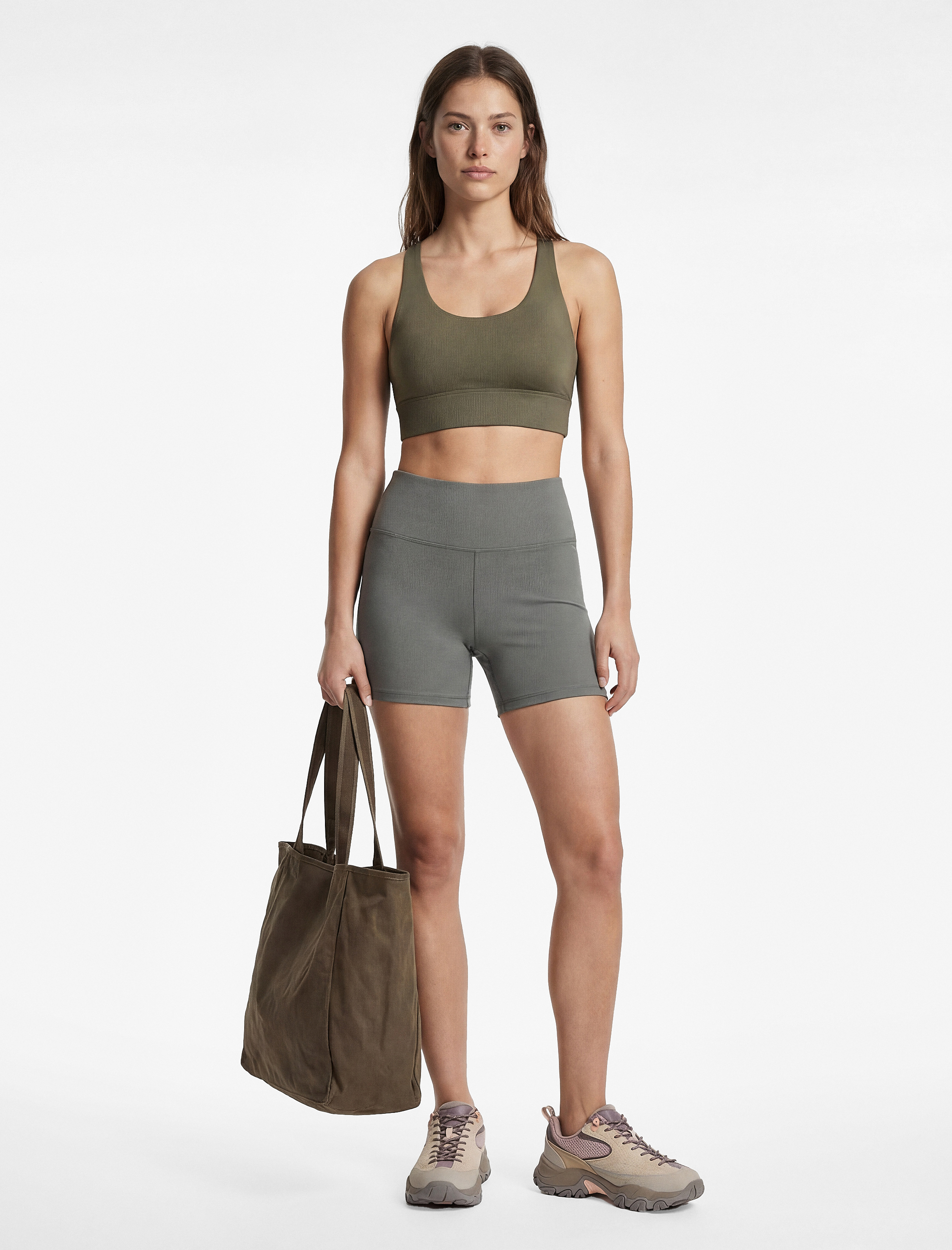   Yüksek Bel Slim Fit Biker Spor Tayt