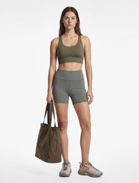 Yüksek Bel Slim Fit Biker Spor Tayt