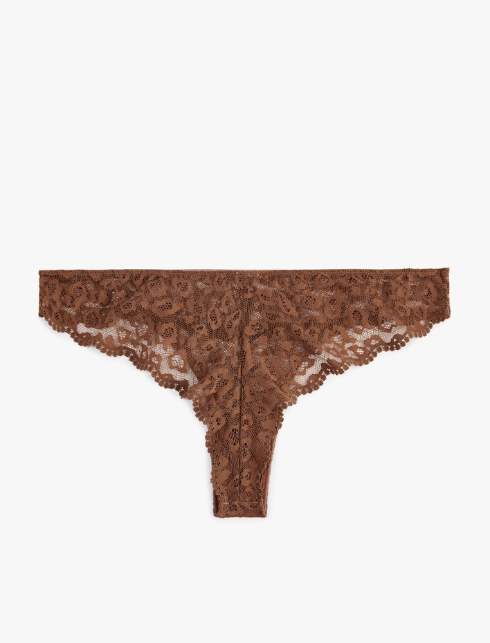  Rahat Kalıp Dantel Detaylı Brazilian Külot