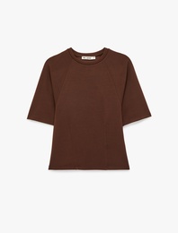 Slim Fit Kısa Kollu Bisiklet Yaka Modal Karışımlı Tişört