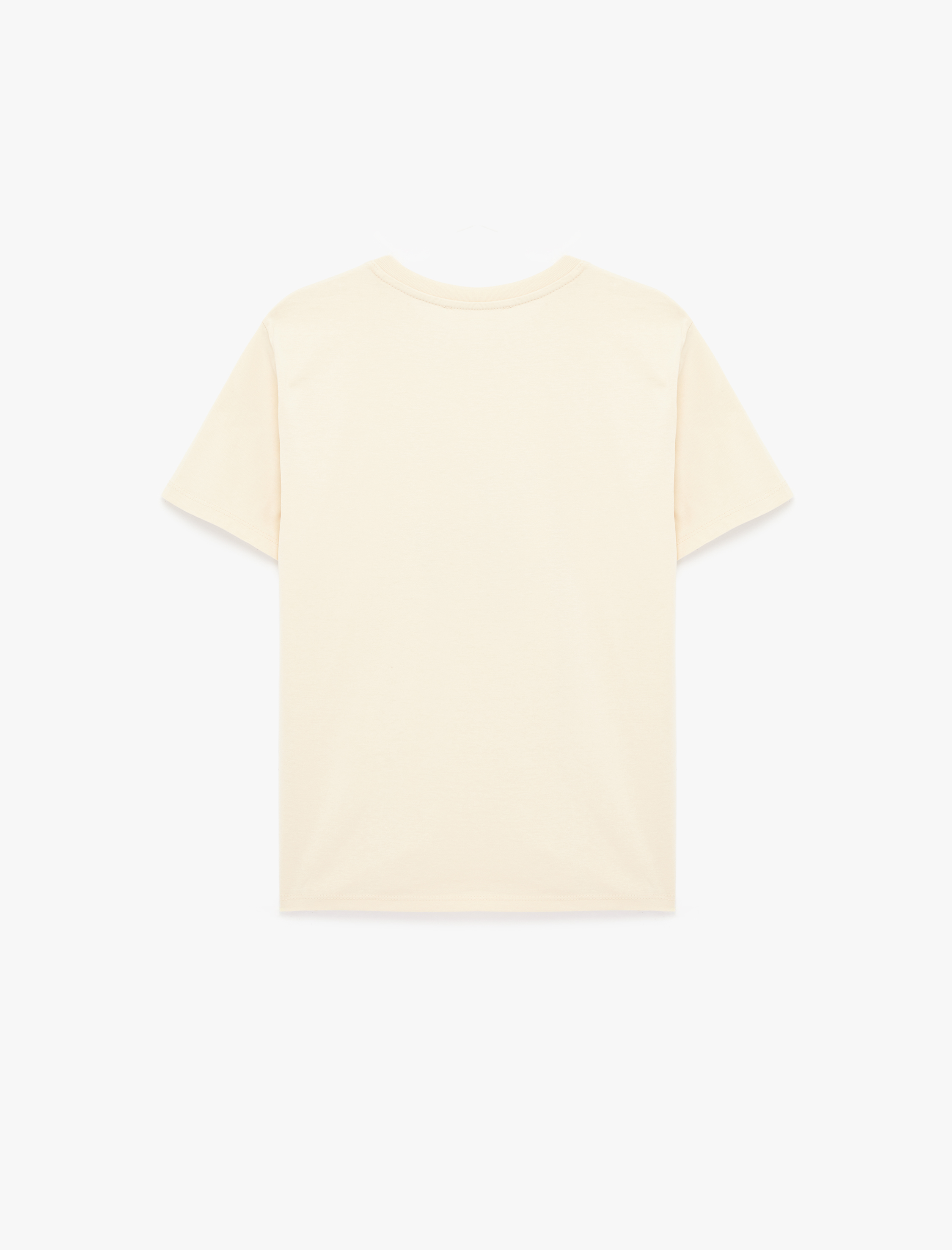   Pamuklu Kısa Kollu Bisiklet Yaka Leopar Baskı Detaylı Tişört