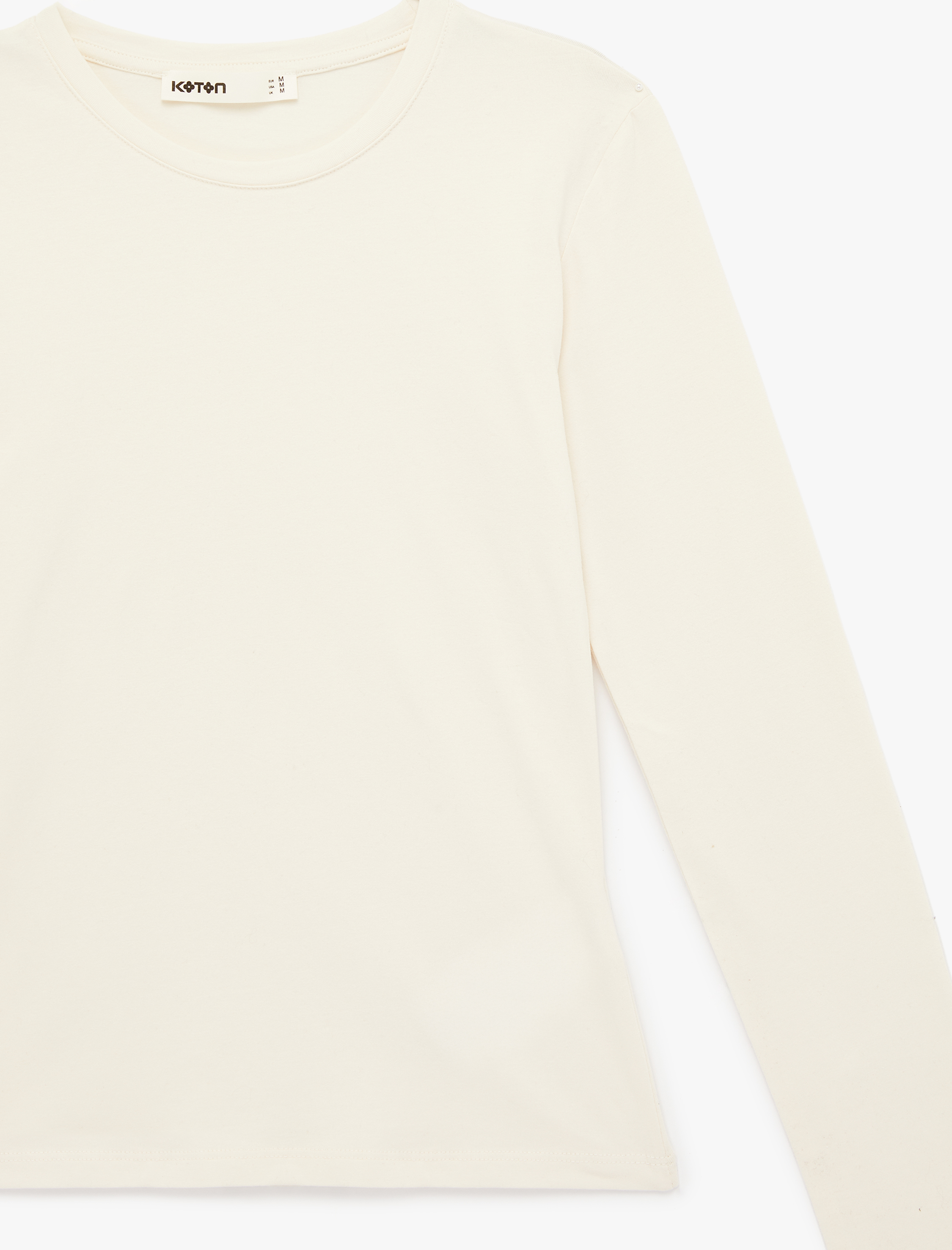   Slim Fit Pamuklu Uzun Kollu Bisiklet Yaka Tişört