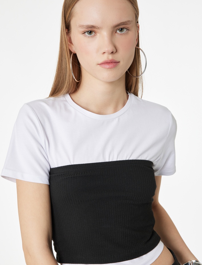  Slim Fit Kısa Kollu Bisiklet Yaka Spor Tişört