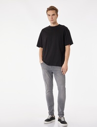 Normal Bel Pamuklu Cepli Skinny Fit Jean Pantolon - Michael Jean