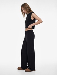 Beli Lastikli Modal Karışımlı Bol Paça Pijama Altı