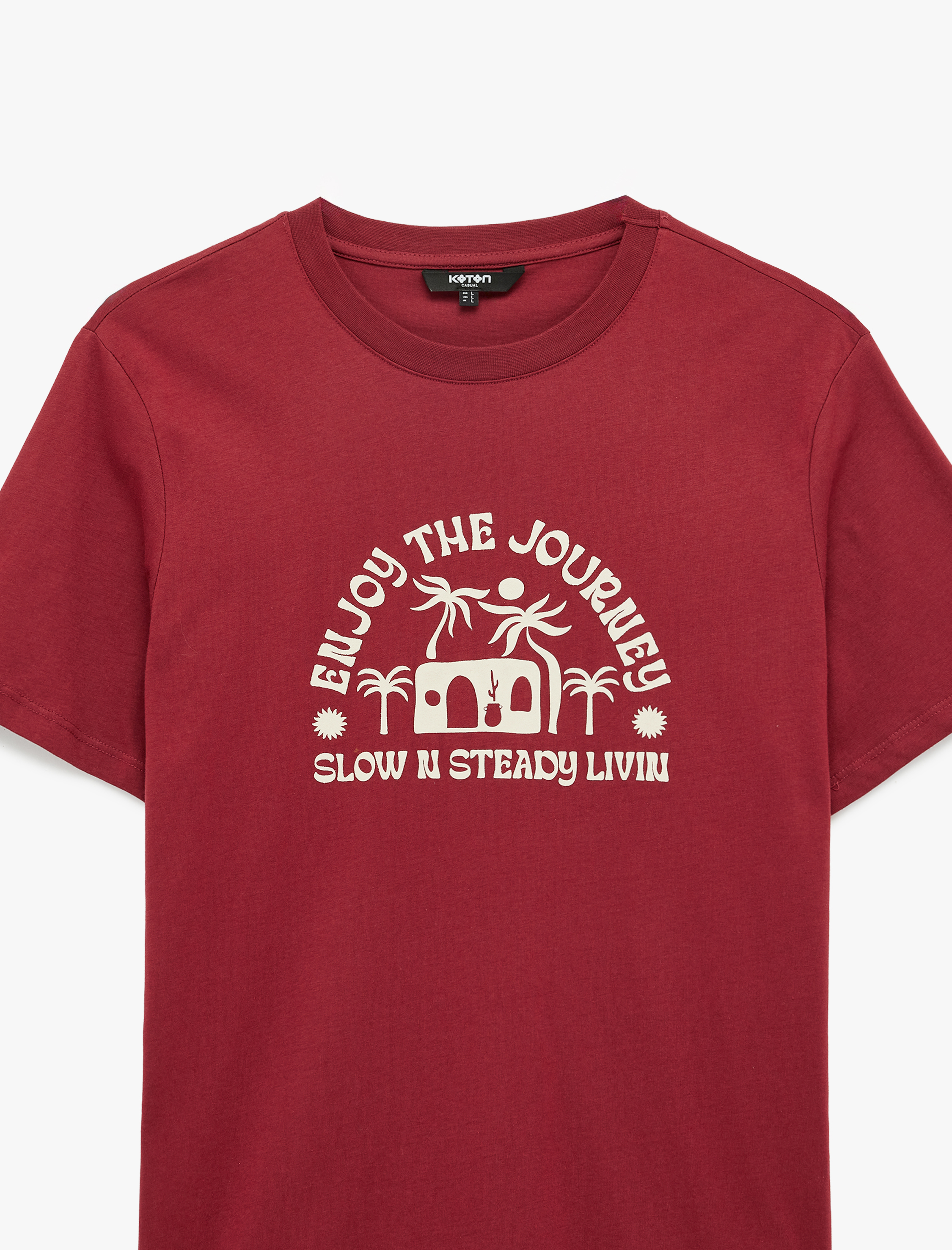   Regular Fit Kısa Kollu Bisiklet Yaka Pamuklu Baskılı Tişört