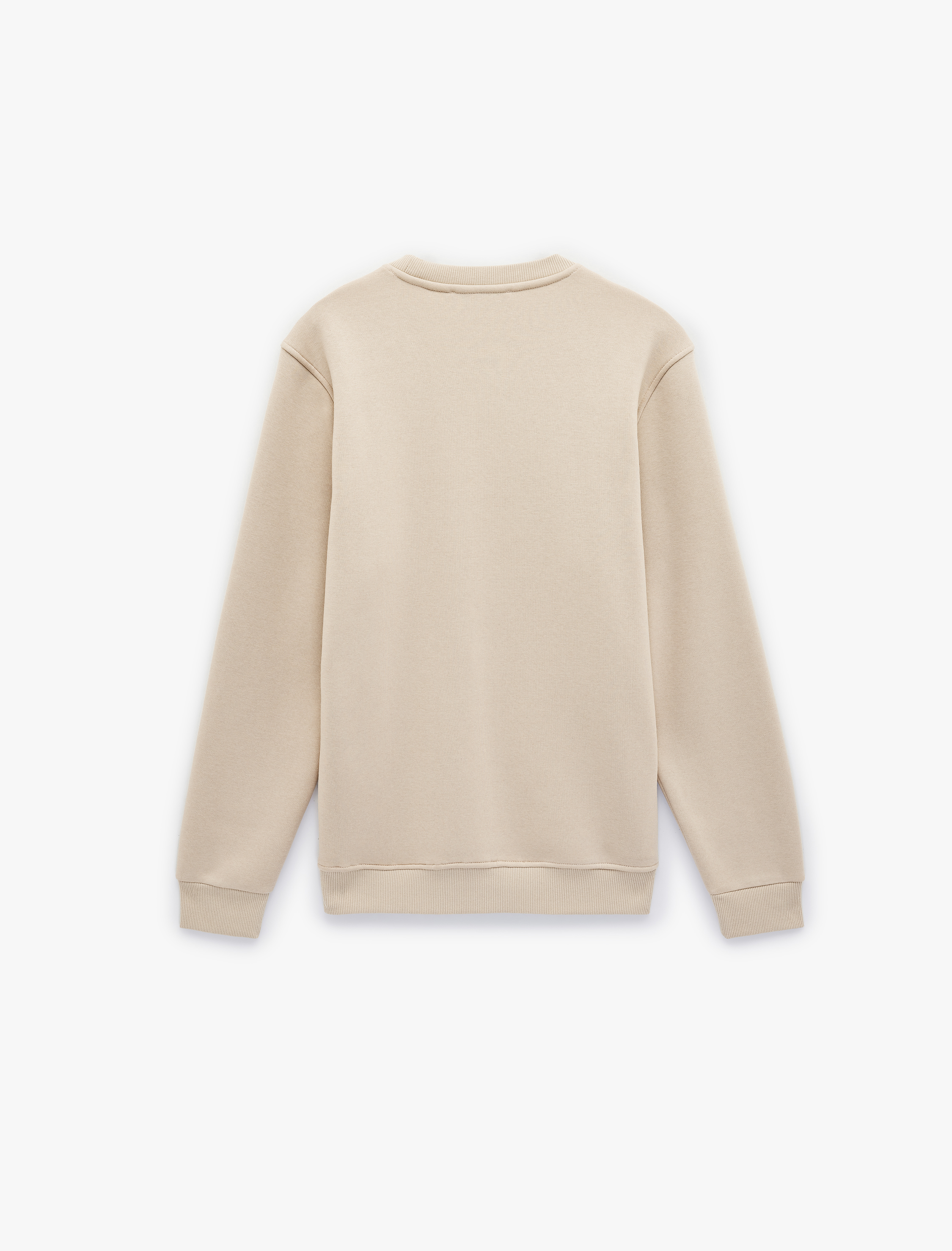   Regular Fit Uzun Kollu Basic Şardonlu Bisiklet Yaka Sweatshirt