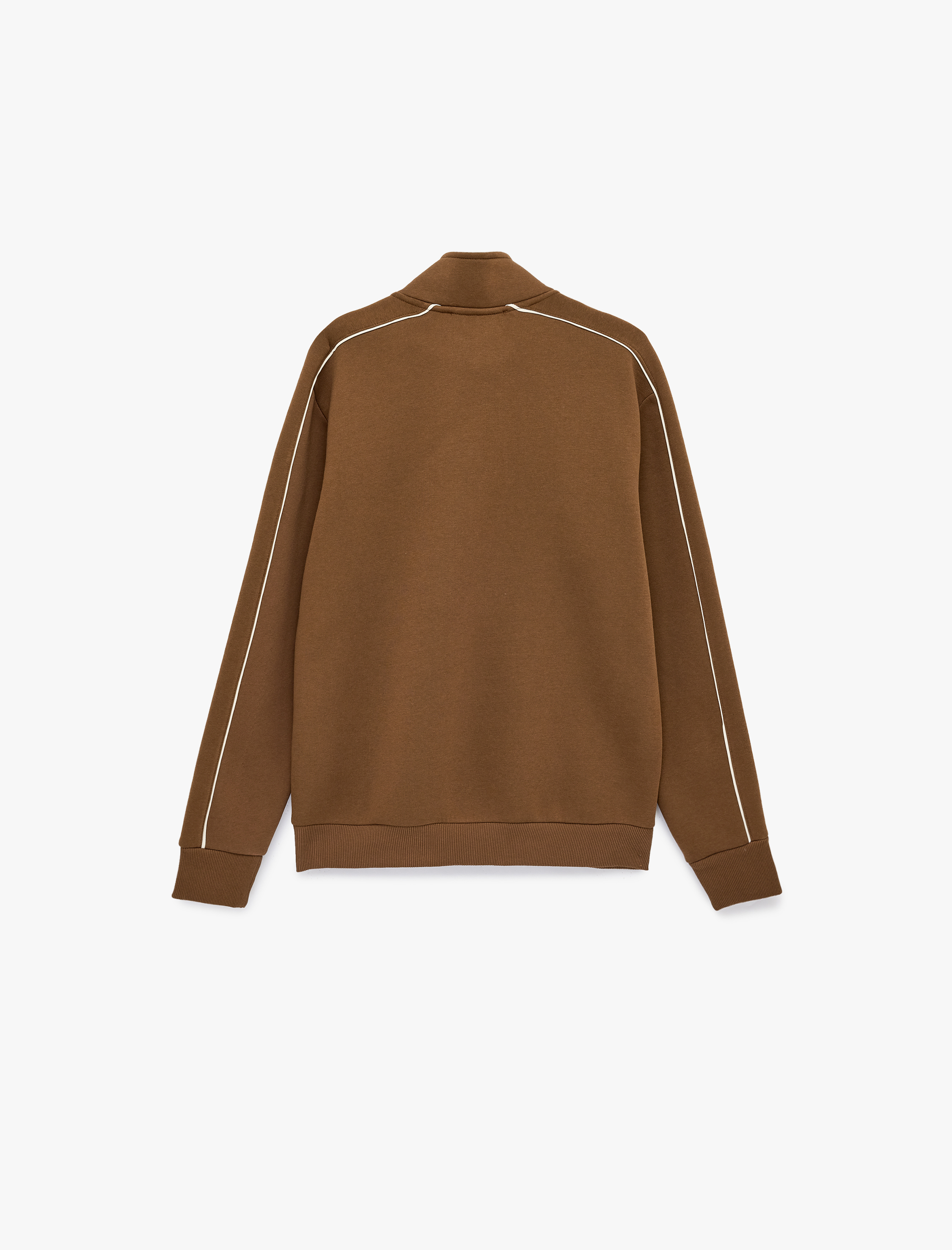   Uzun Kollu Regular Fit Şardonlu Baskılı Yarım Fermuarlı Sweatshirt