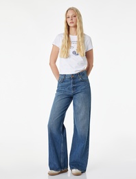 Slim Fit Kısa Kollu Bisiklet Yaka Pamuklu Kiraz Baskılı Tişört