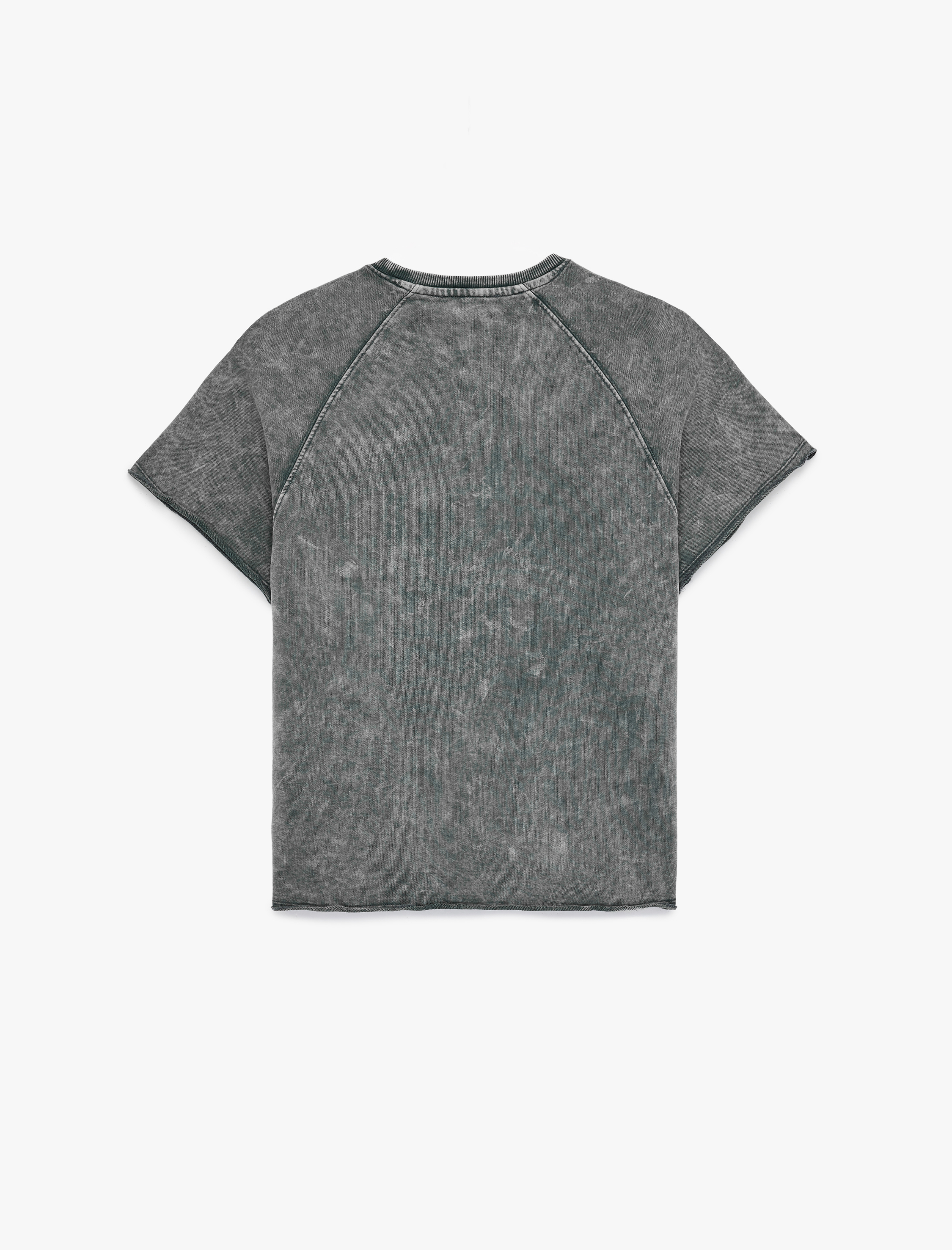   Kısa Kollu Bisiklet Yaka Pamuklu Oversize Baskılı Tişört