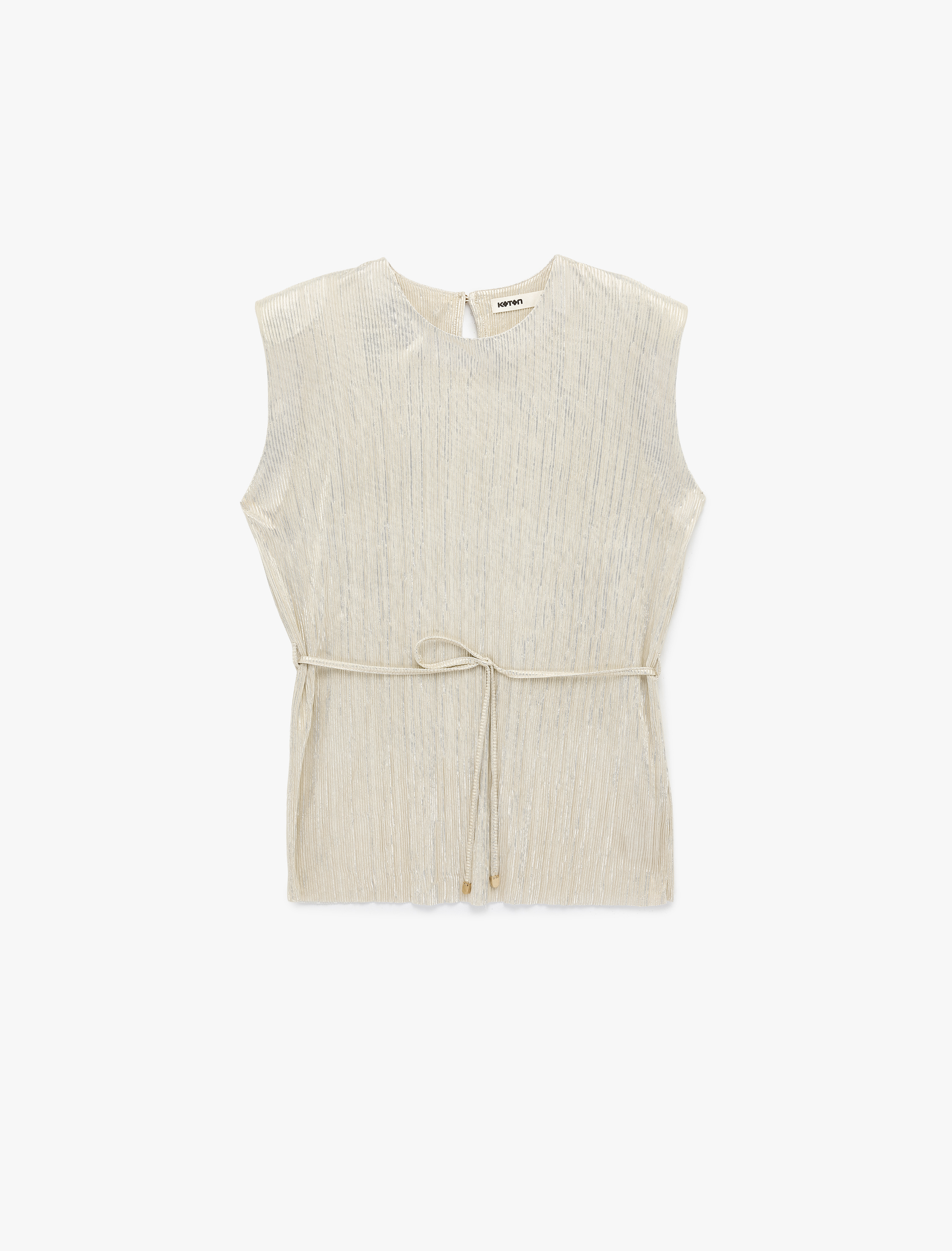   Kolsuz Bisiklet Yaka Bağlama Detaylı Vatkalı Bluz