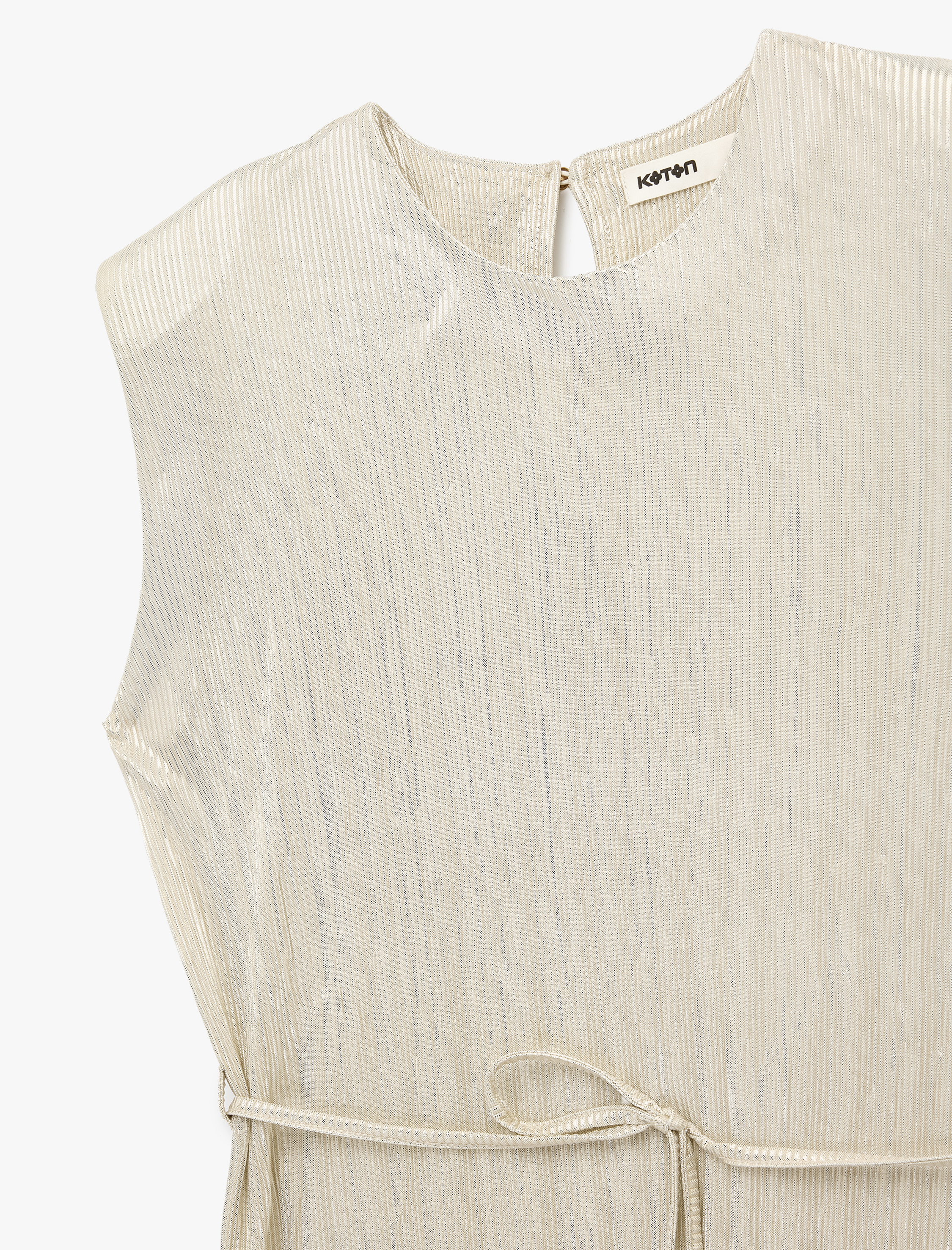   Kolsuz Bisiklet Yaka Bağlama Detaylı Vatkalı Bluz