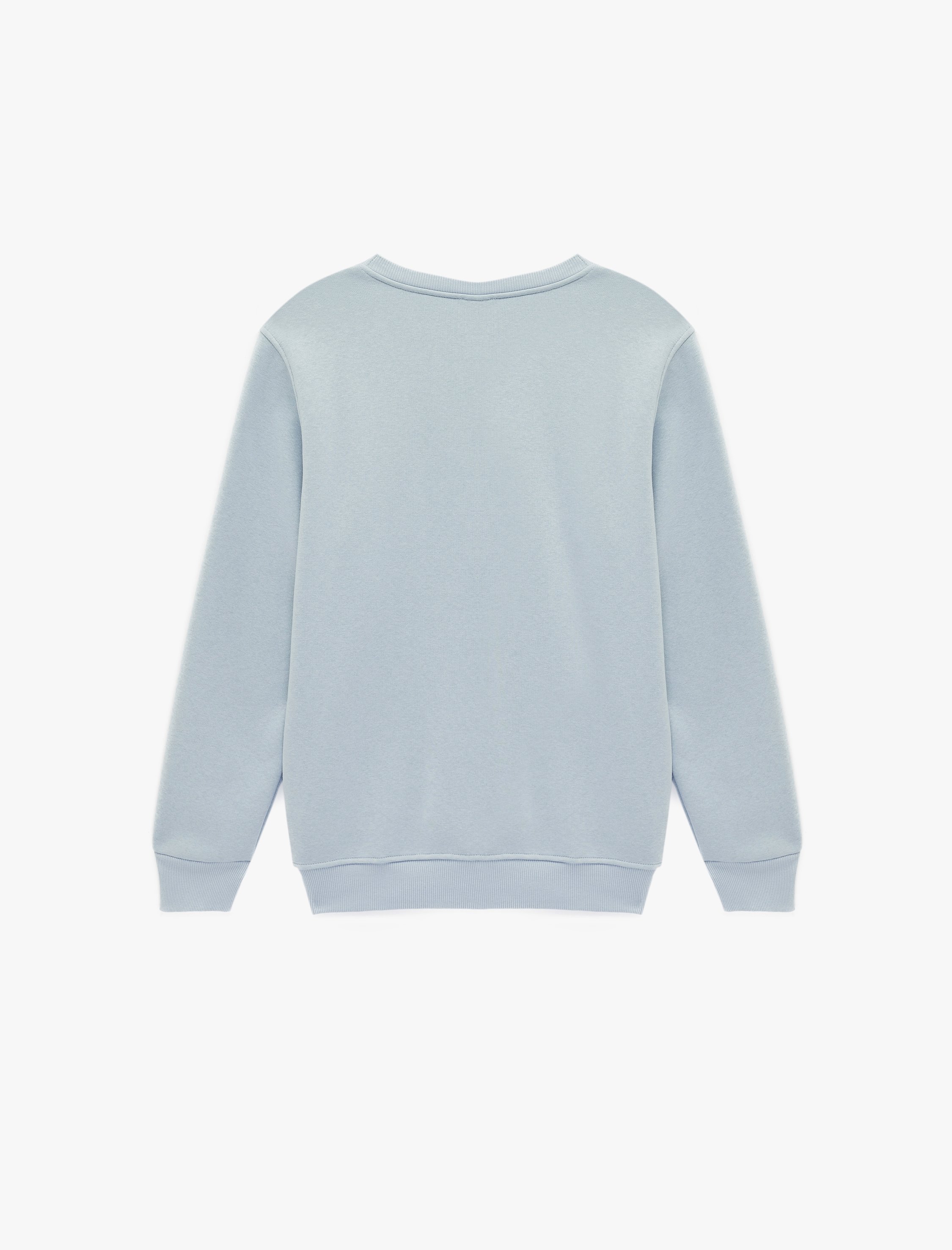   Regular Fit Uzun Kollu Şardonlu Bisiklet Yaka Nakışlı Sweatshirt