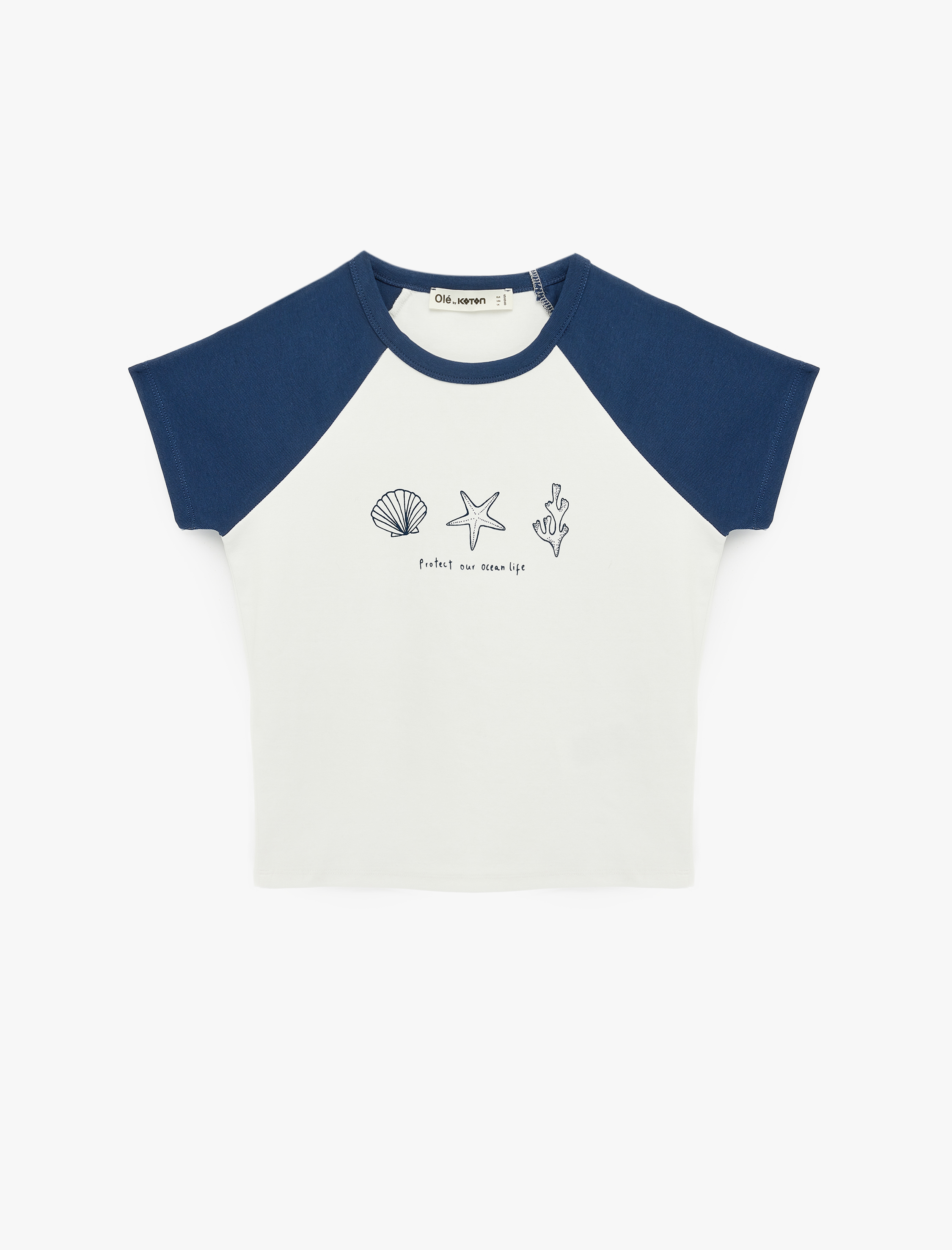   Kısa Kollu Bisiklet Yaka Pamuklu Slim Fit Baskılı Tişört