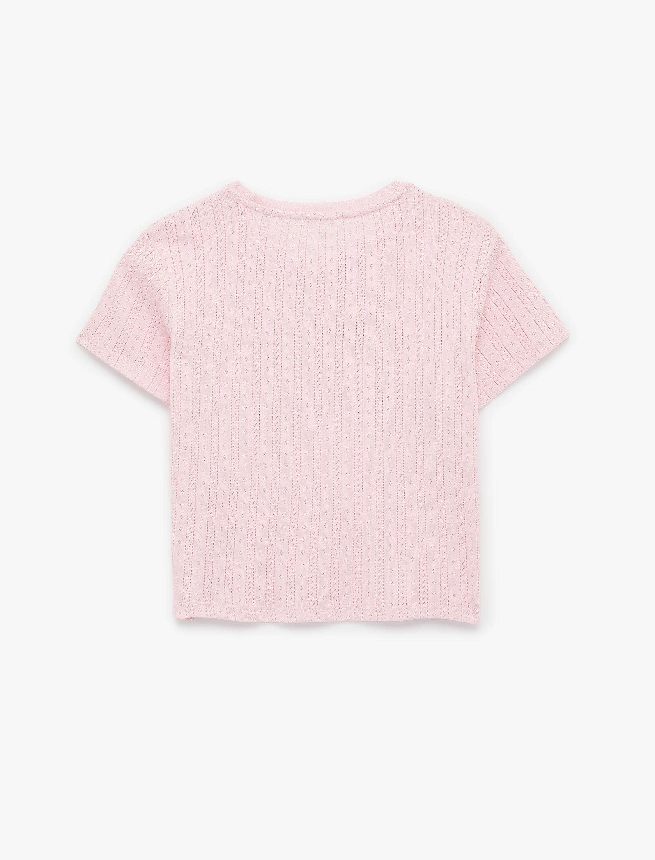   Slim Fit Kısa Kollu Taş Detaylı Bisiklet Yaka Tişört