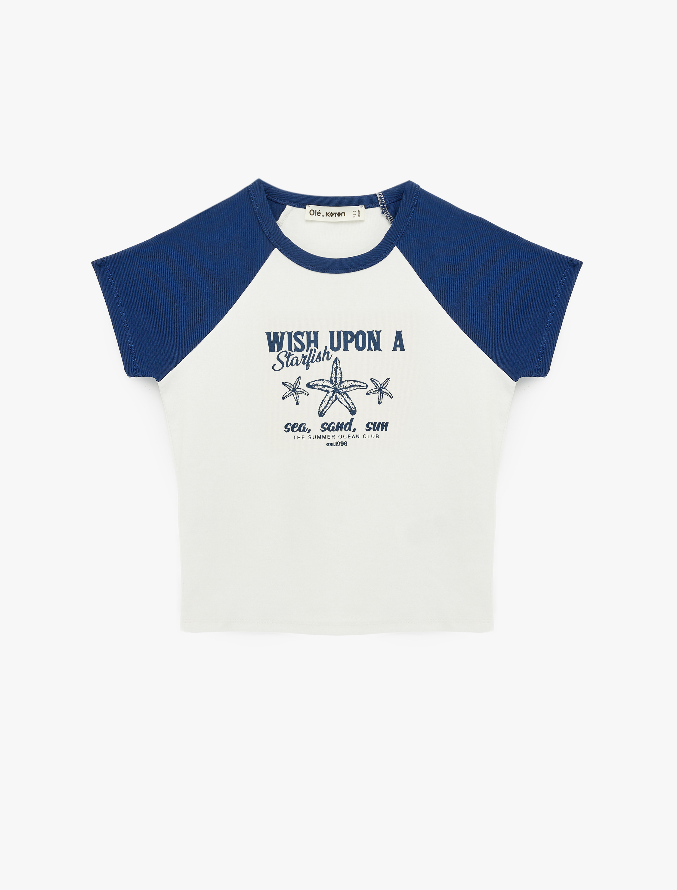   Baskılı Kısa Kollu Bisiklet Yaka Pamuklu Tişört