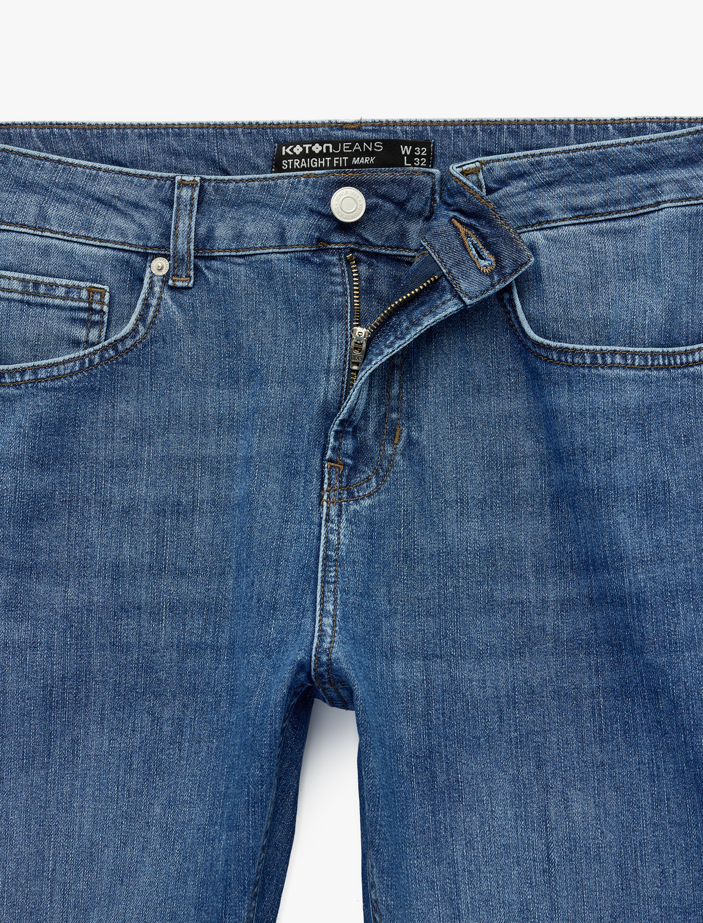   Pamuklu Düz Paça Normal Bel Straight Fit Jean Pantolon - Mark Jean