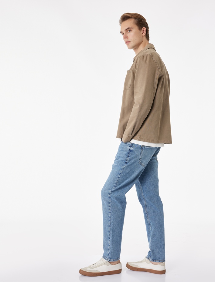  Pamuklu Regular Fit Normal Bel Tapered Jean Pantolon - Joe Jean