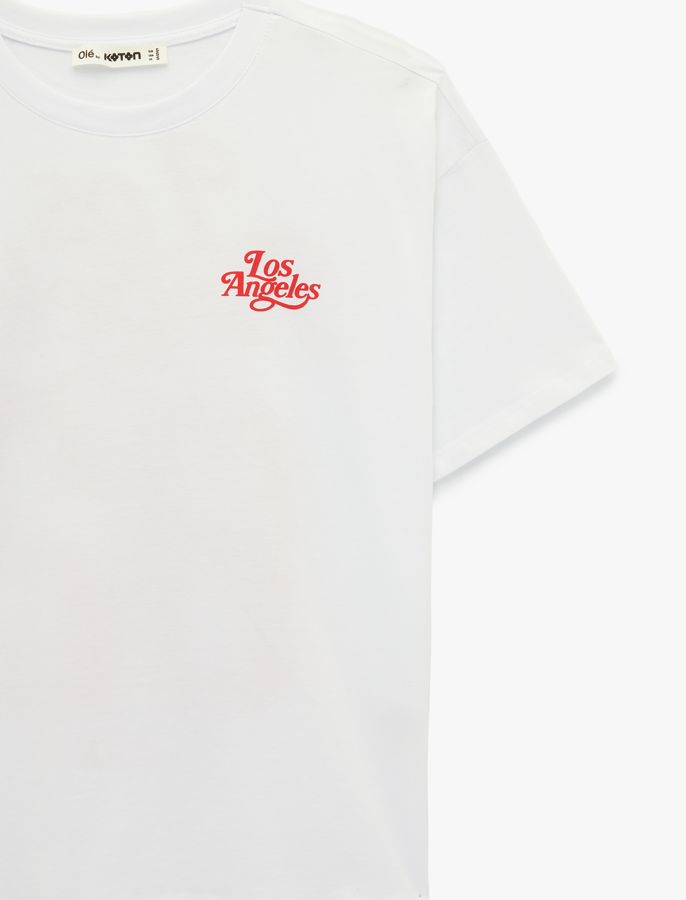   Kısa Kollu Bisiklet Yaka Pamuklu Arkası Baskılı Oversize Tişört