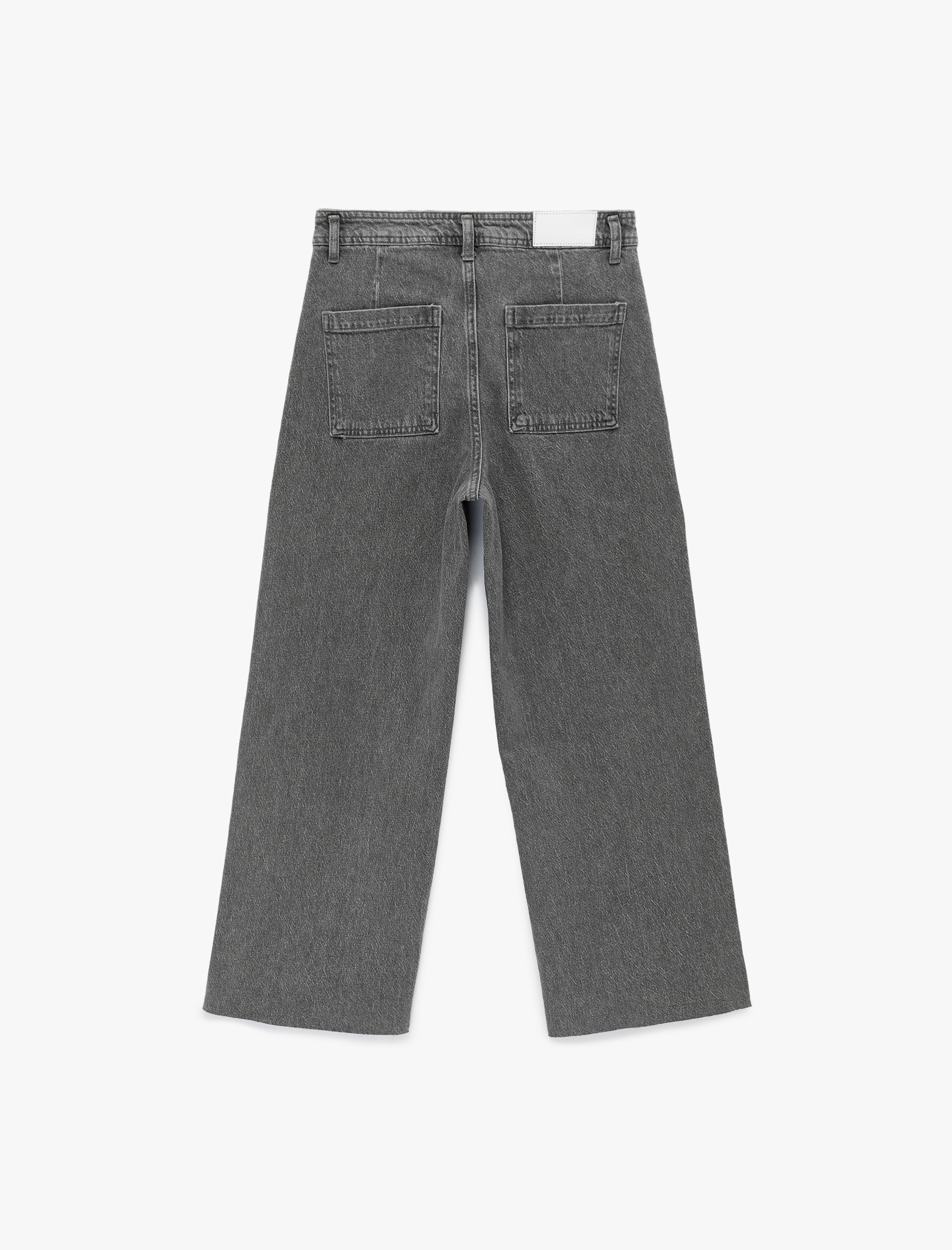   Düğmeli Yüksek Bel Rahat Kesim Denim Pantolon - Culotte Jeans