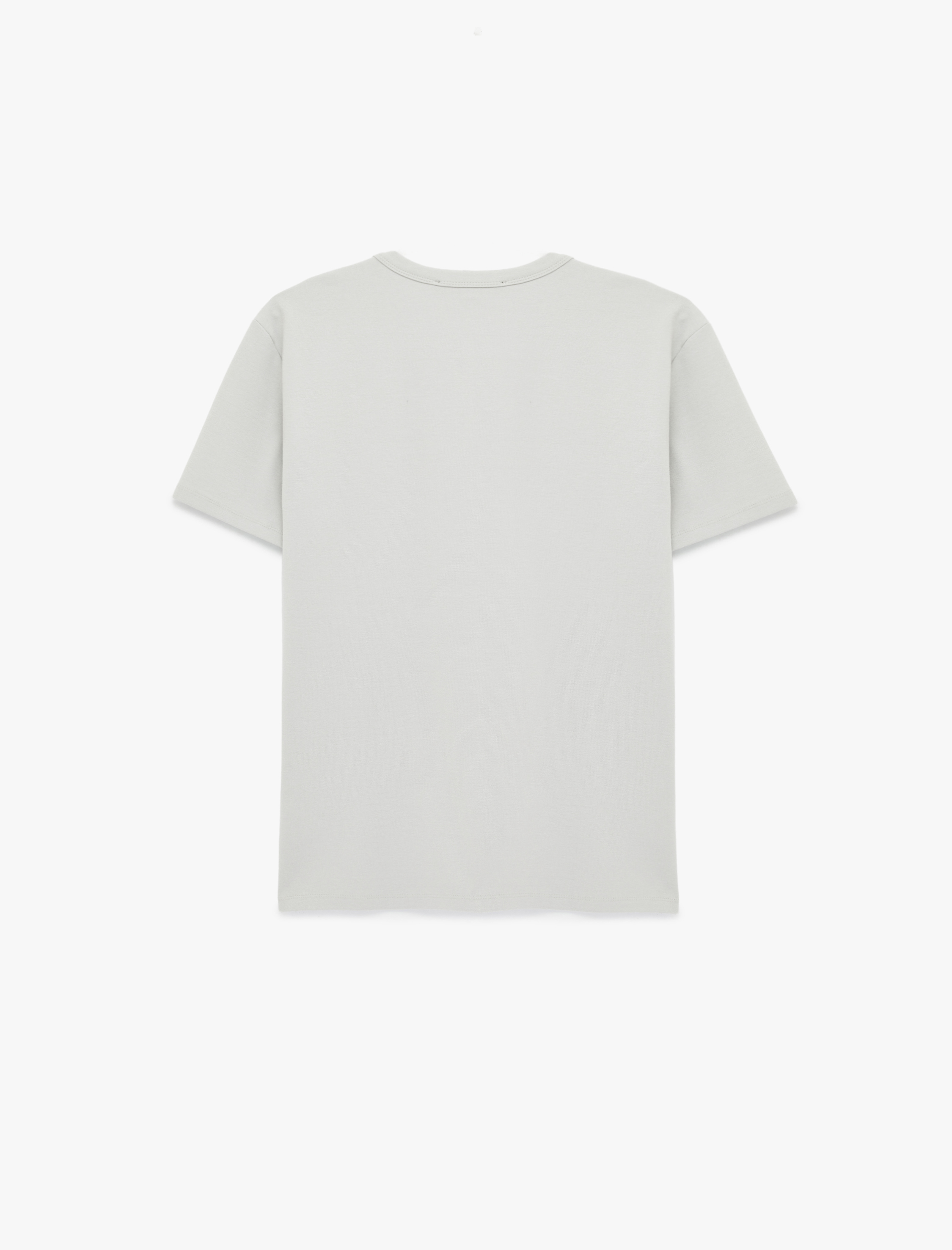   Pamuklu Kısa Kollu Bisiklet Yaka Baskılı Slim Fit Tişört