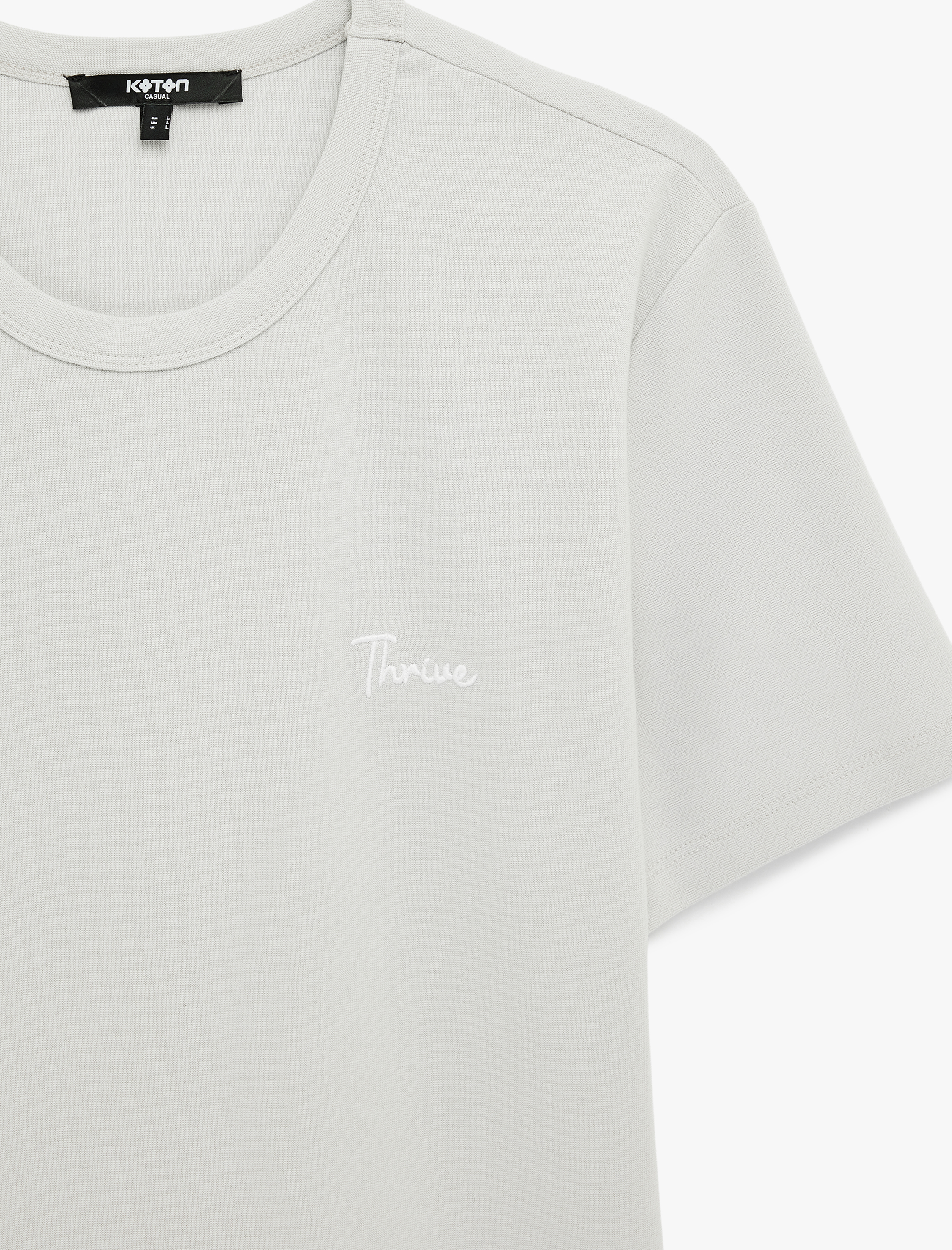   Pamuklu Kısa Kollu Bisiklet Yaka Baskılı Slim Fit Tişört