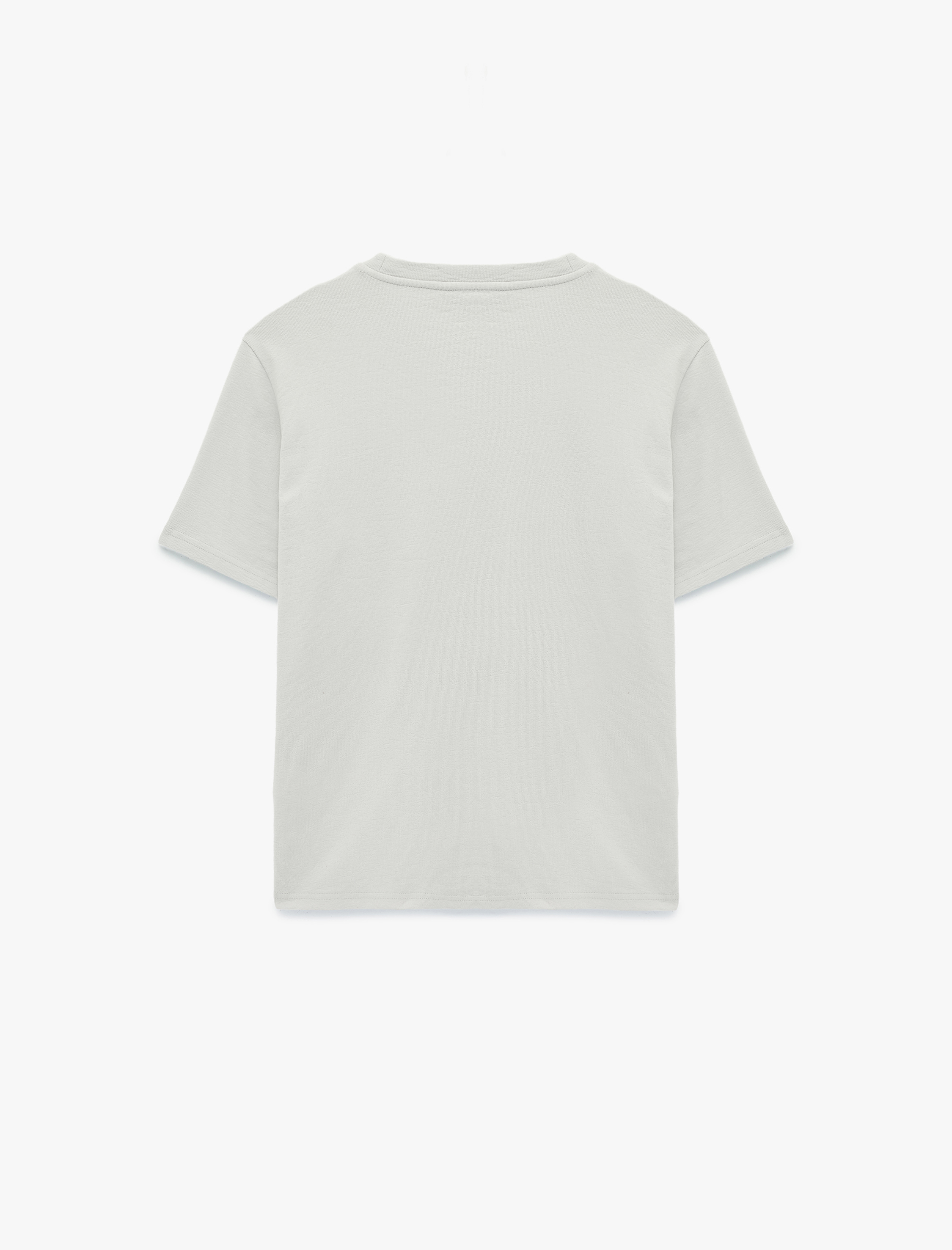   Regular Fit Kısa Kollu Pamuklu Nakışlı Bisiklet Yaka Tişört