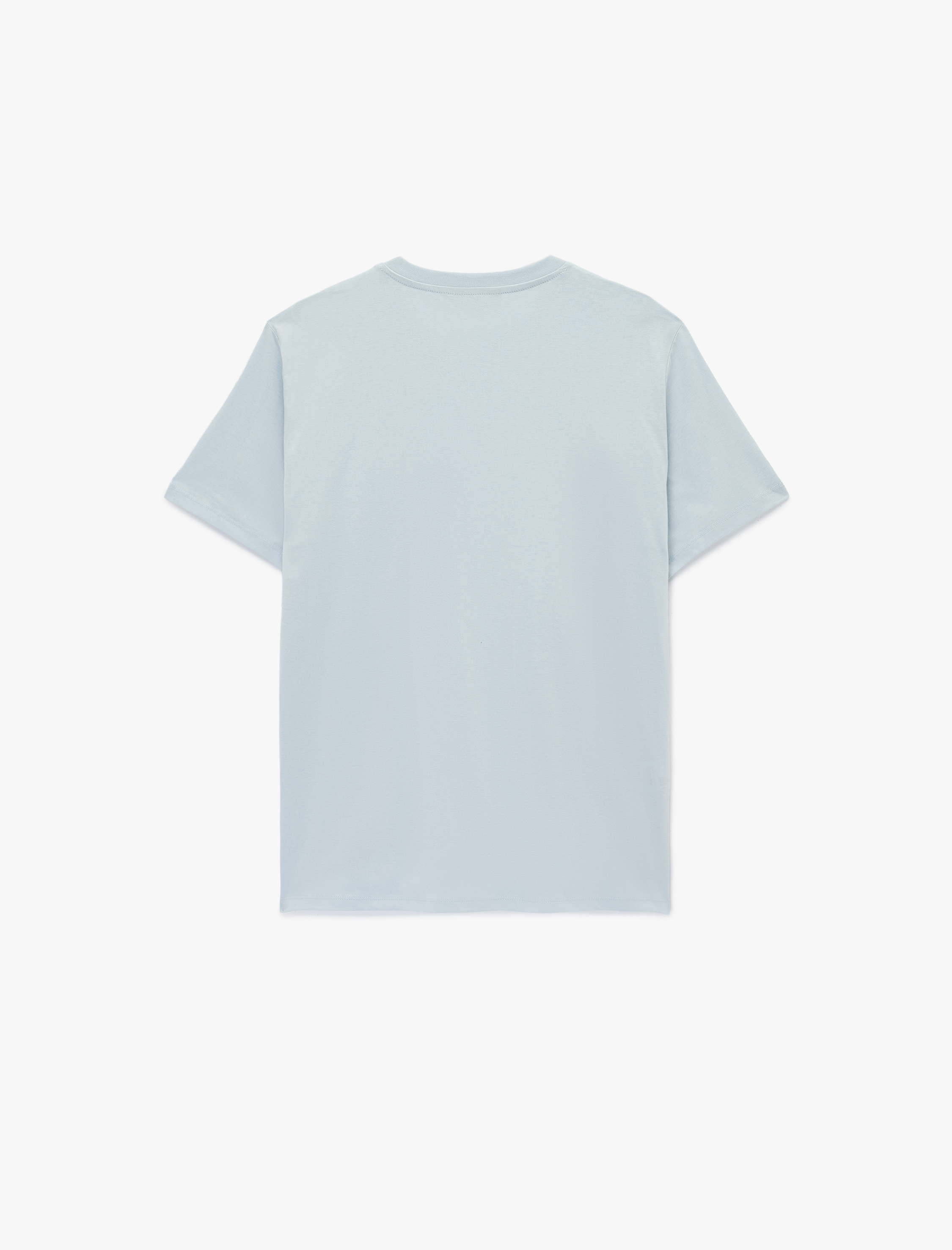   Regular Fit Kısa Kollu Pamuklu Bisiklet Yaka Baskılı Tişört