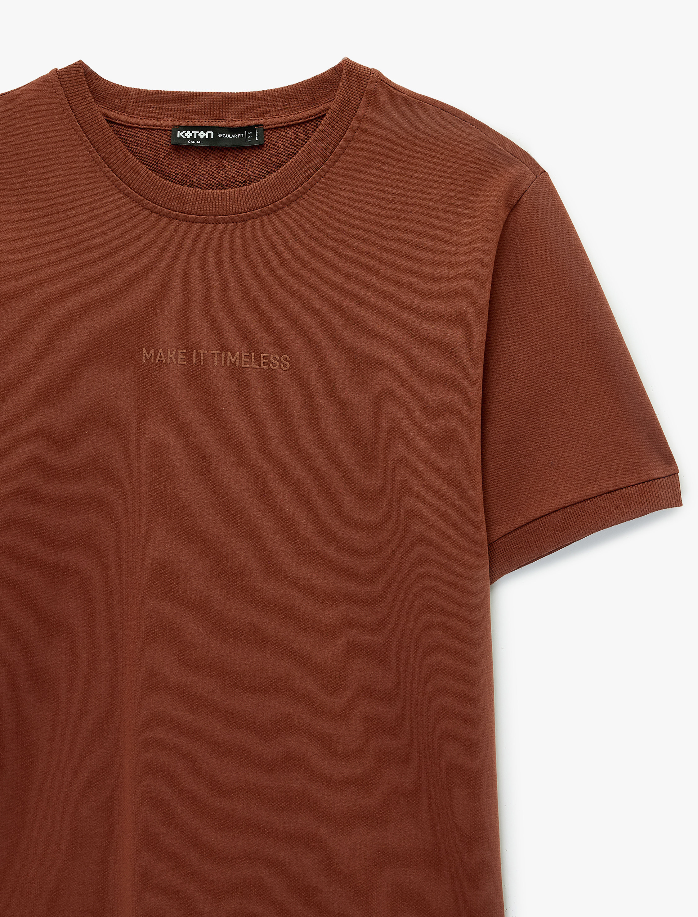   Regular Fit Kısa Kollu Bisiklet Yaka Pamuklu Baskılı Tişört