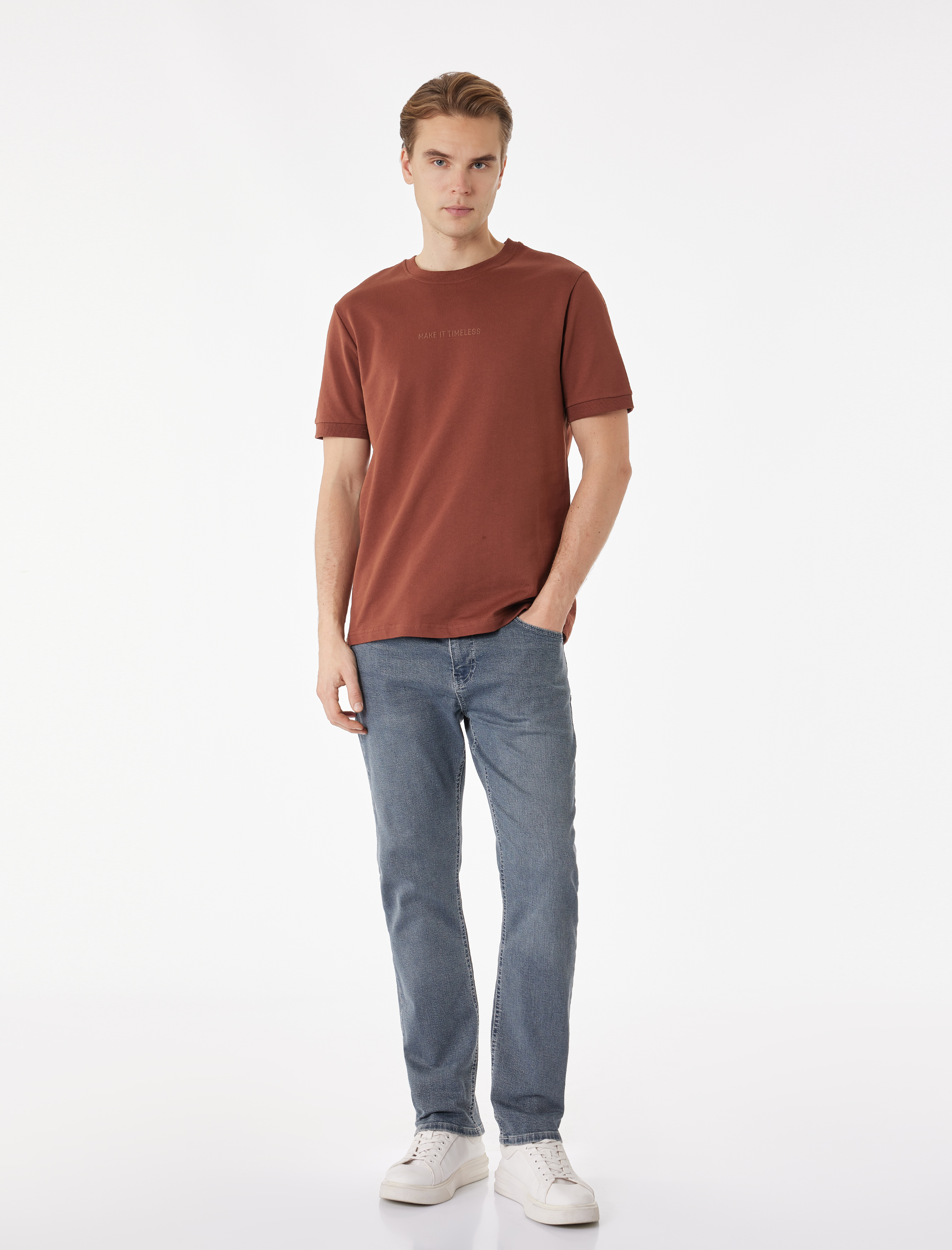   Normal Bel Düz Paça Pamuklu Straight Fit Jean Pantolon - Mark Jean