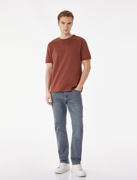 Normal Bel Düz Paça Pamuklu Straight Fit Jean Pantolon - Mark Jean