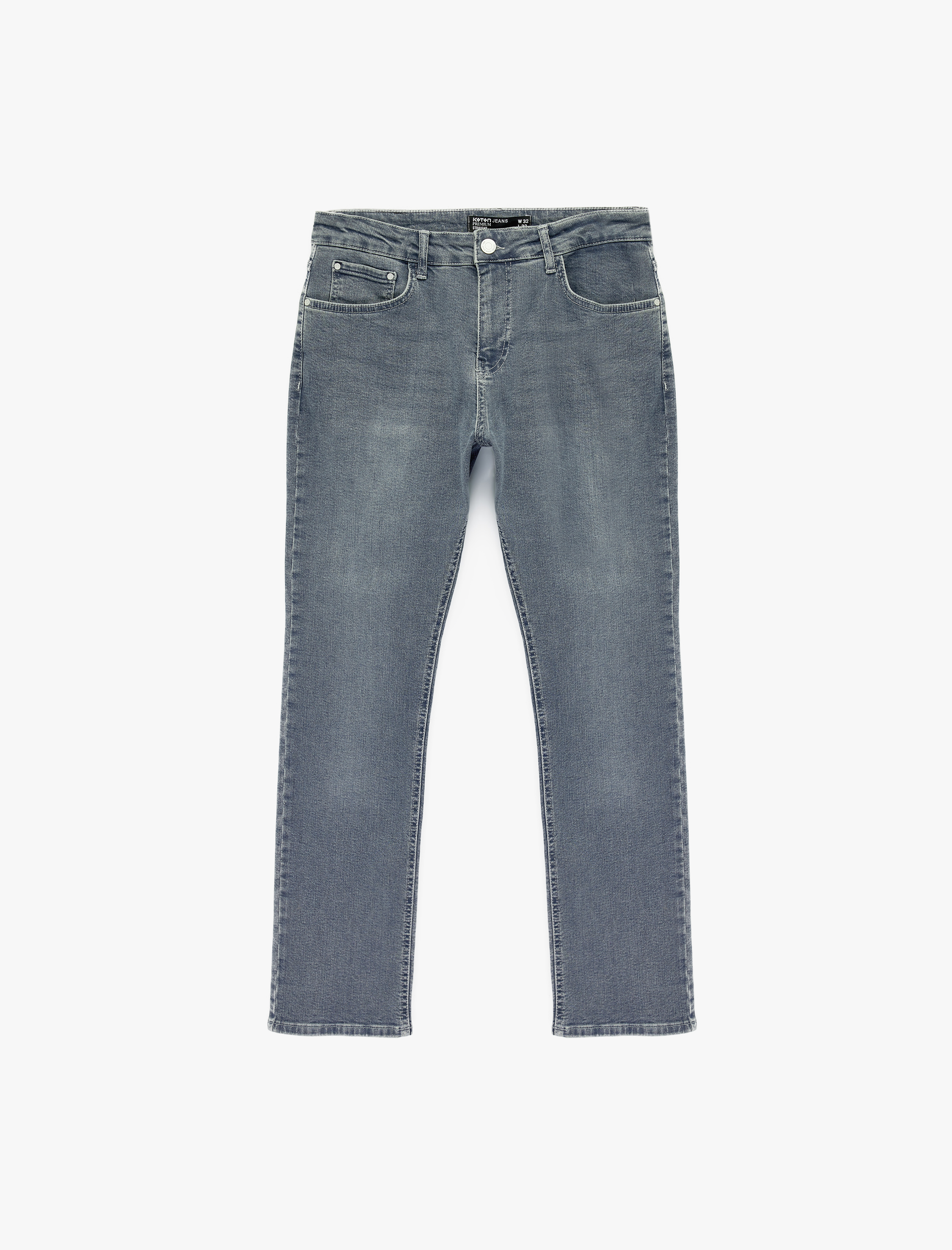   Normal Bel Düz Paça Pamuklu Straight Fit Jean Pantolon - Mark Jean