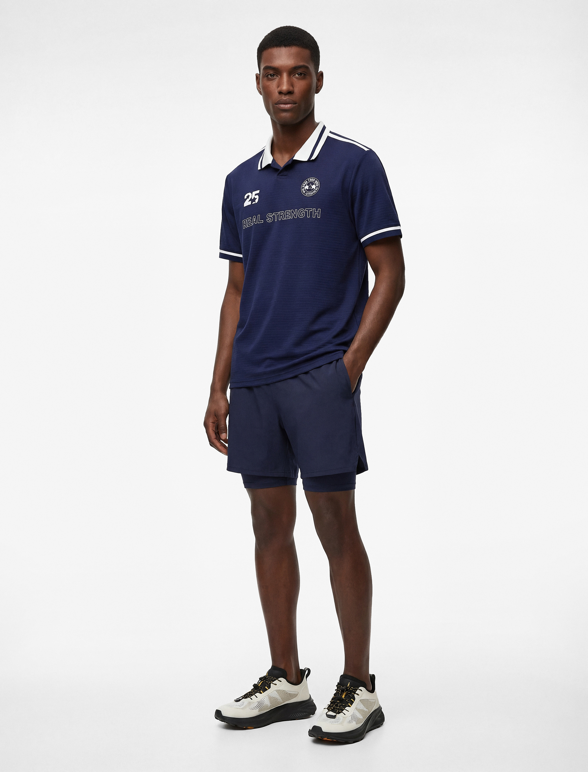   Rahat Kesim Kısa Kollu Baskılı Polo Yaka Spor Tişört