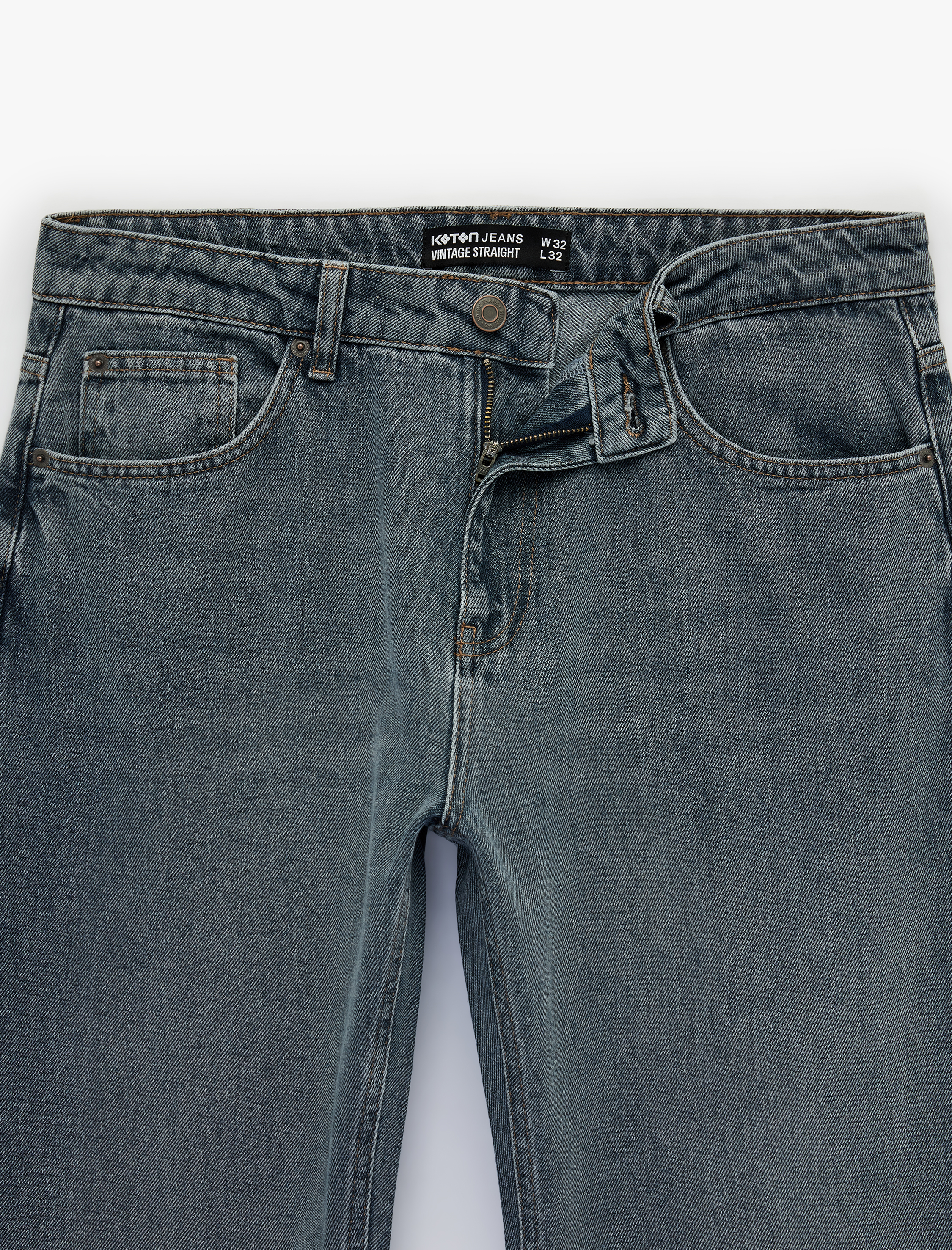   Pamuklu Normal Bel Vintage Straight Fit Jean Pantolon